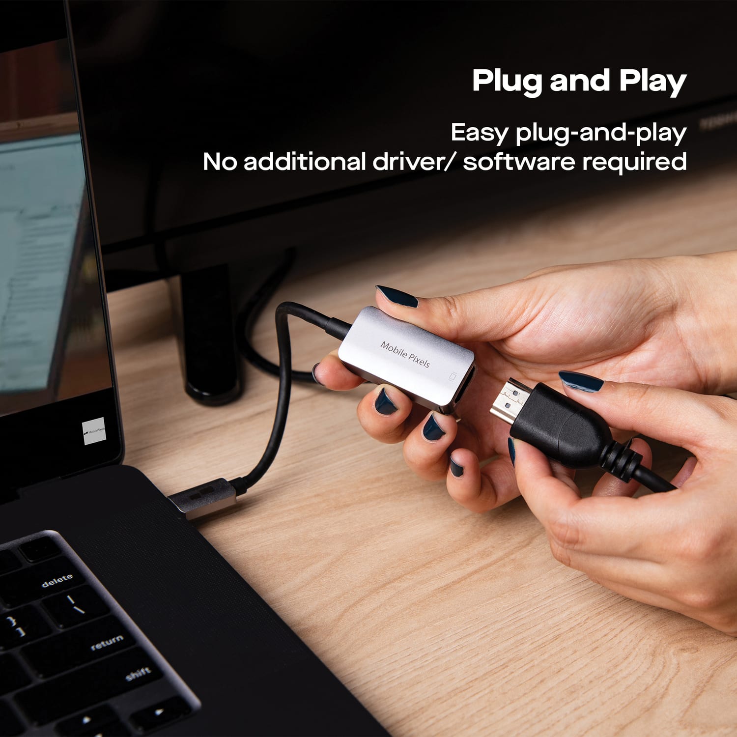 Mobile Pixels USB-C To HDMI Adapter, Black, MPX1041002P01 - Image 6
