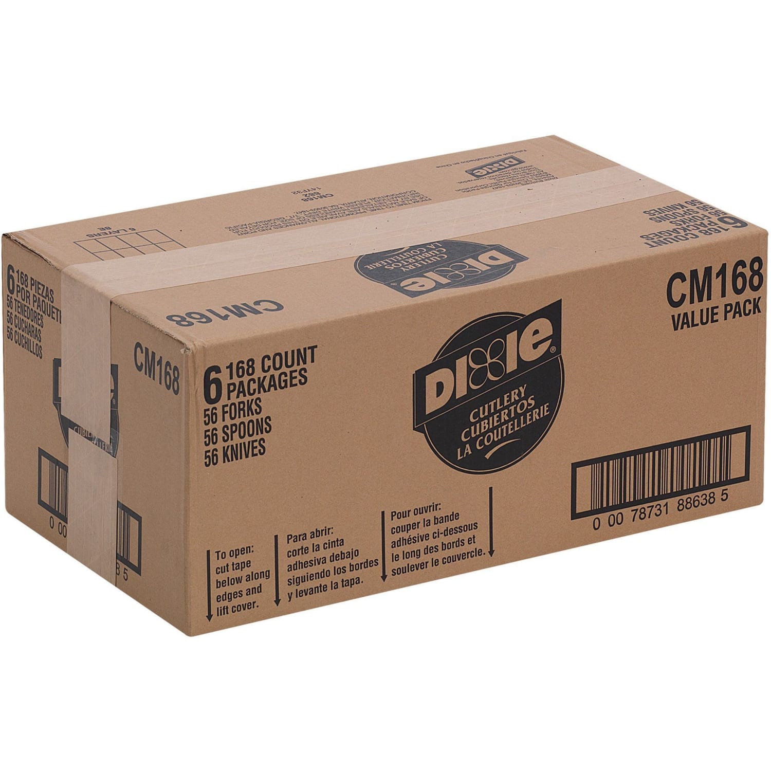 Dixie Heavy-Weight Plastic Cutlery Combo Box, White, Box Of 168 - Image 6