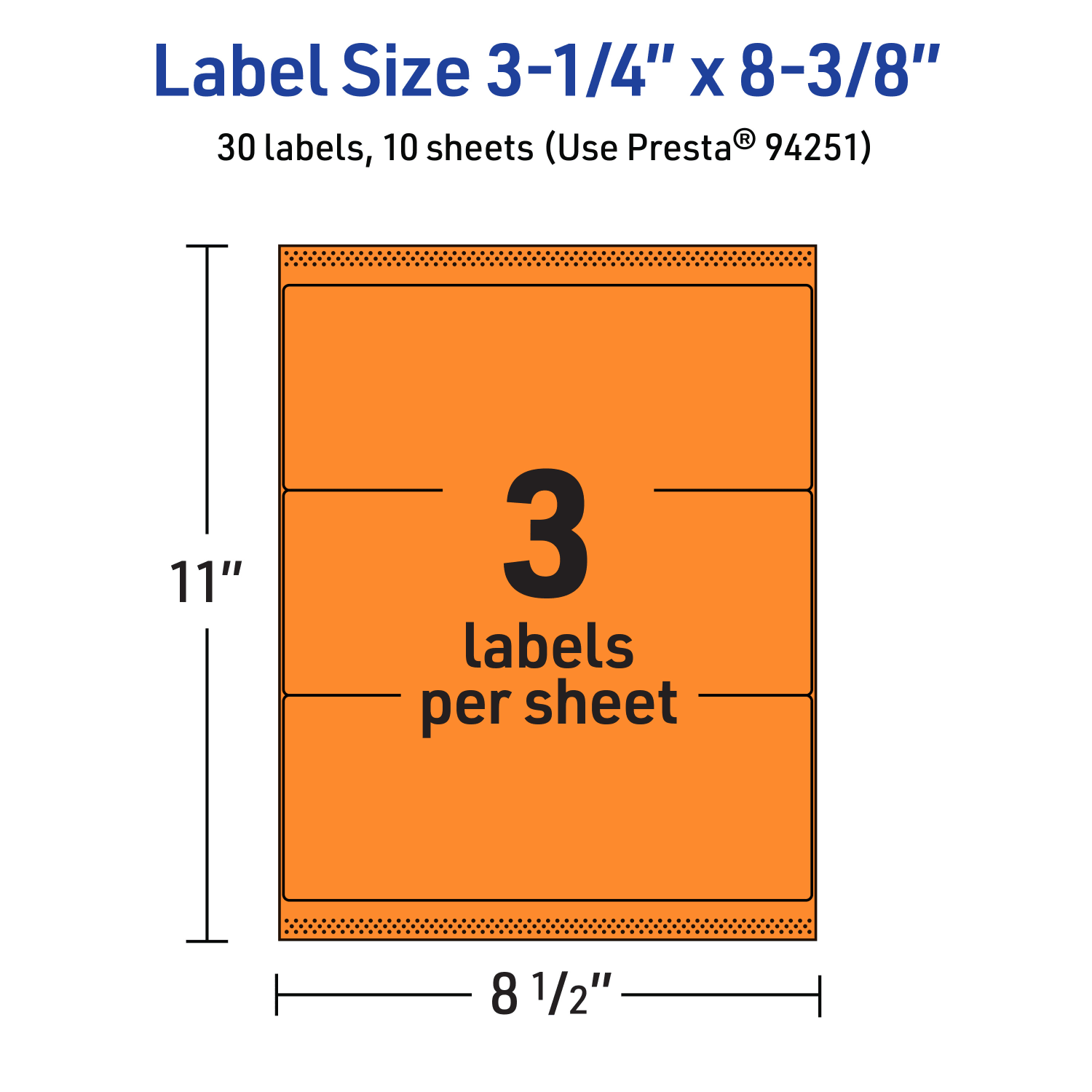 Avery Printable Labels With Sure Feed Technology, 94251-BOP10, Rectangle, 3-1/4in x 8-3/8in, Matte Bright Orange, Pack of 30 - Image 6