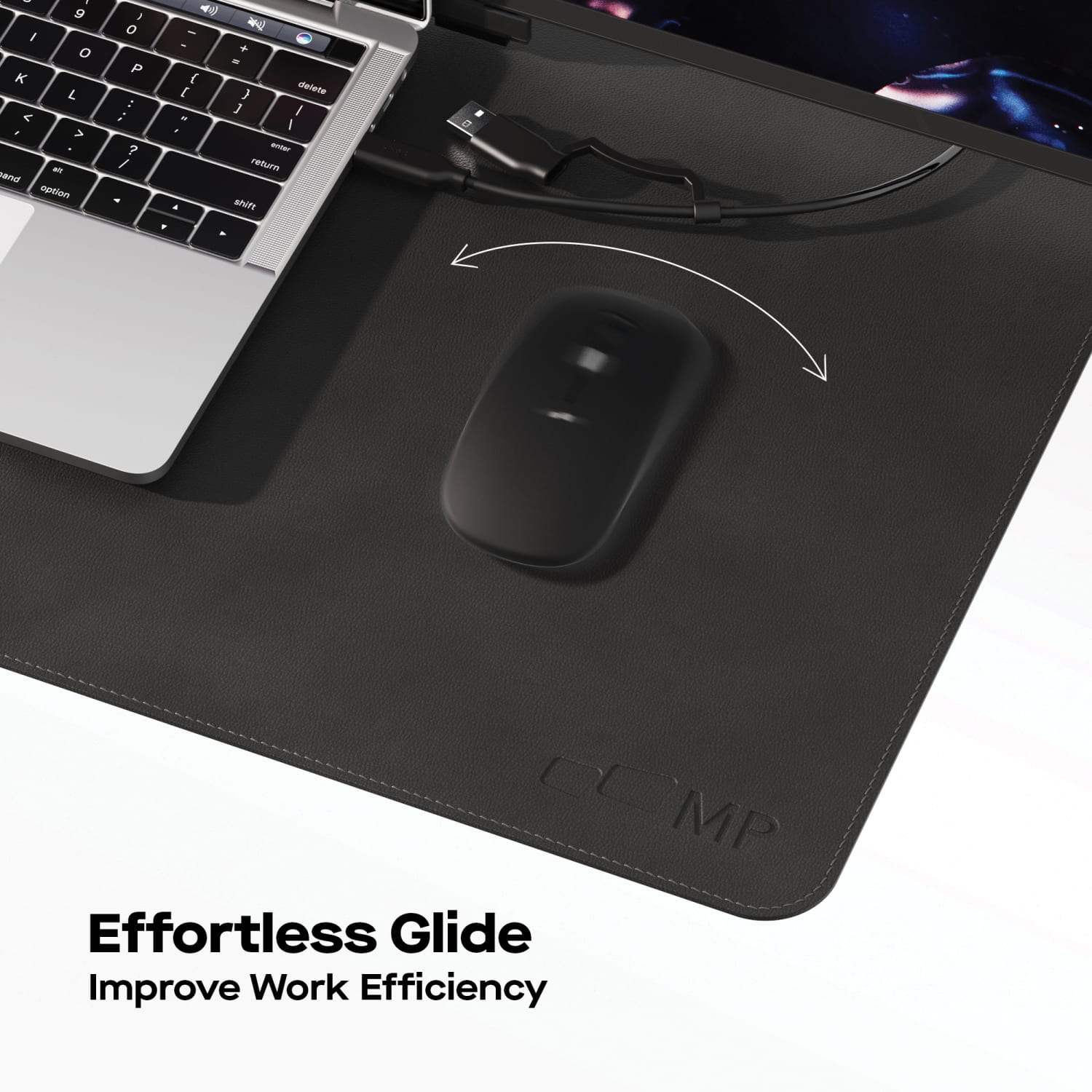 Mobile Pixels PU Leather Desk Mat, 31-1.2in x 15-3/4in, Graphite Black - Image 5