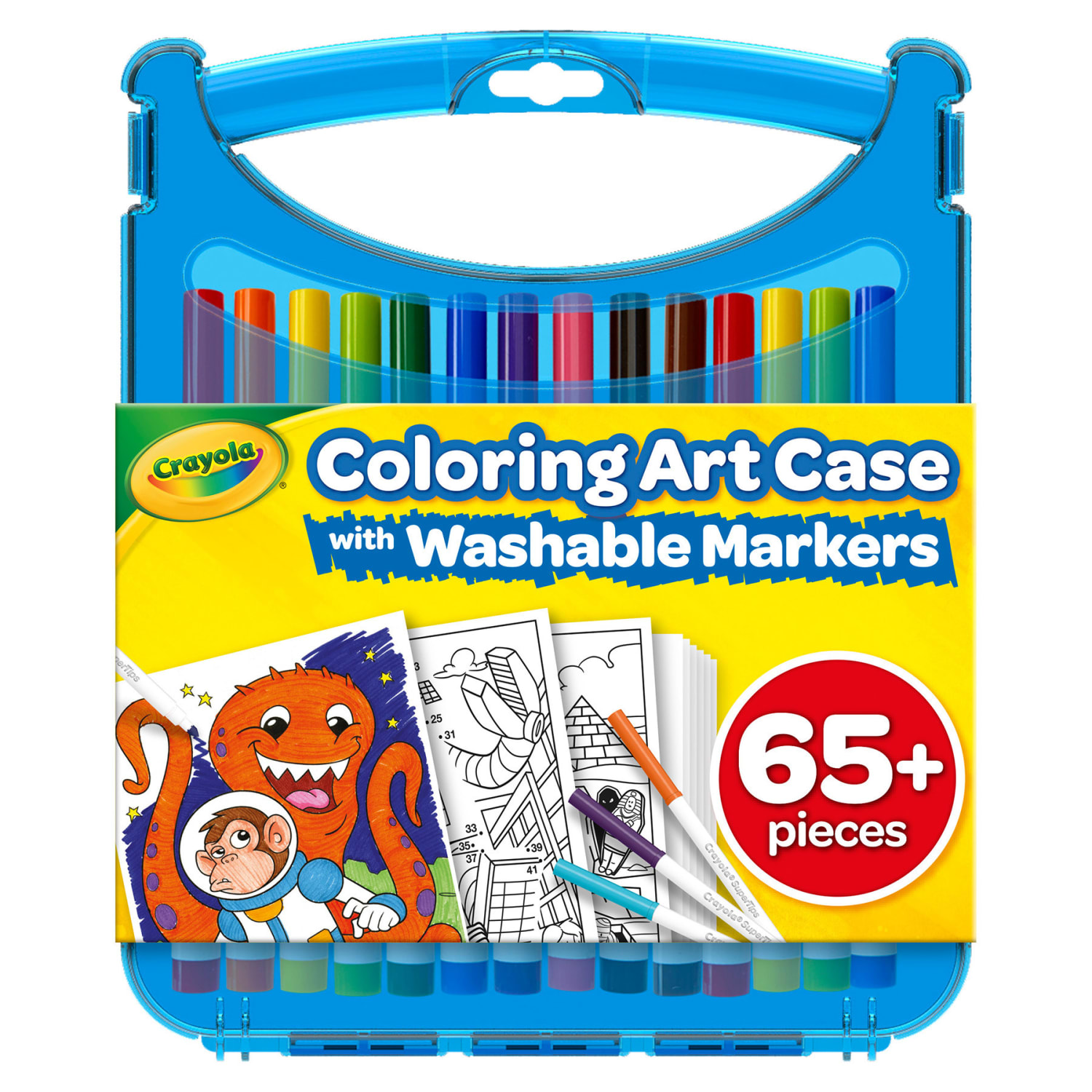 Crayola Create & Color Super Tips Marker Kit, Fine Point, Assorted Colors, Kit Of 65 Pieces