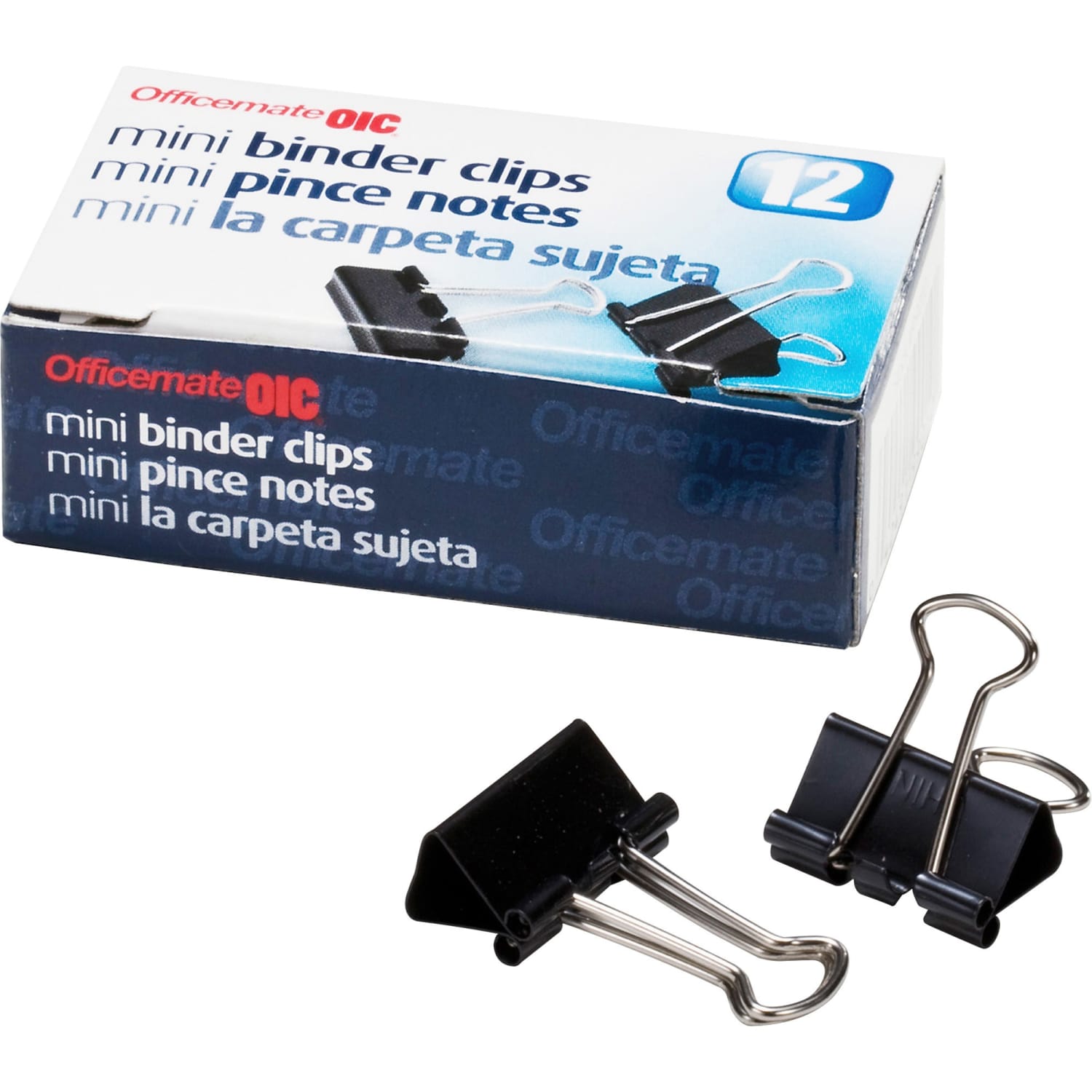 OIC Binder Clips, Mini, 9/16in, Black, Box Of 12 - Image 3