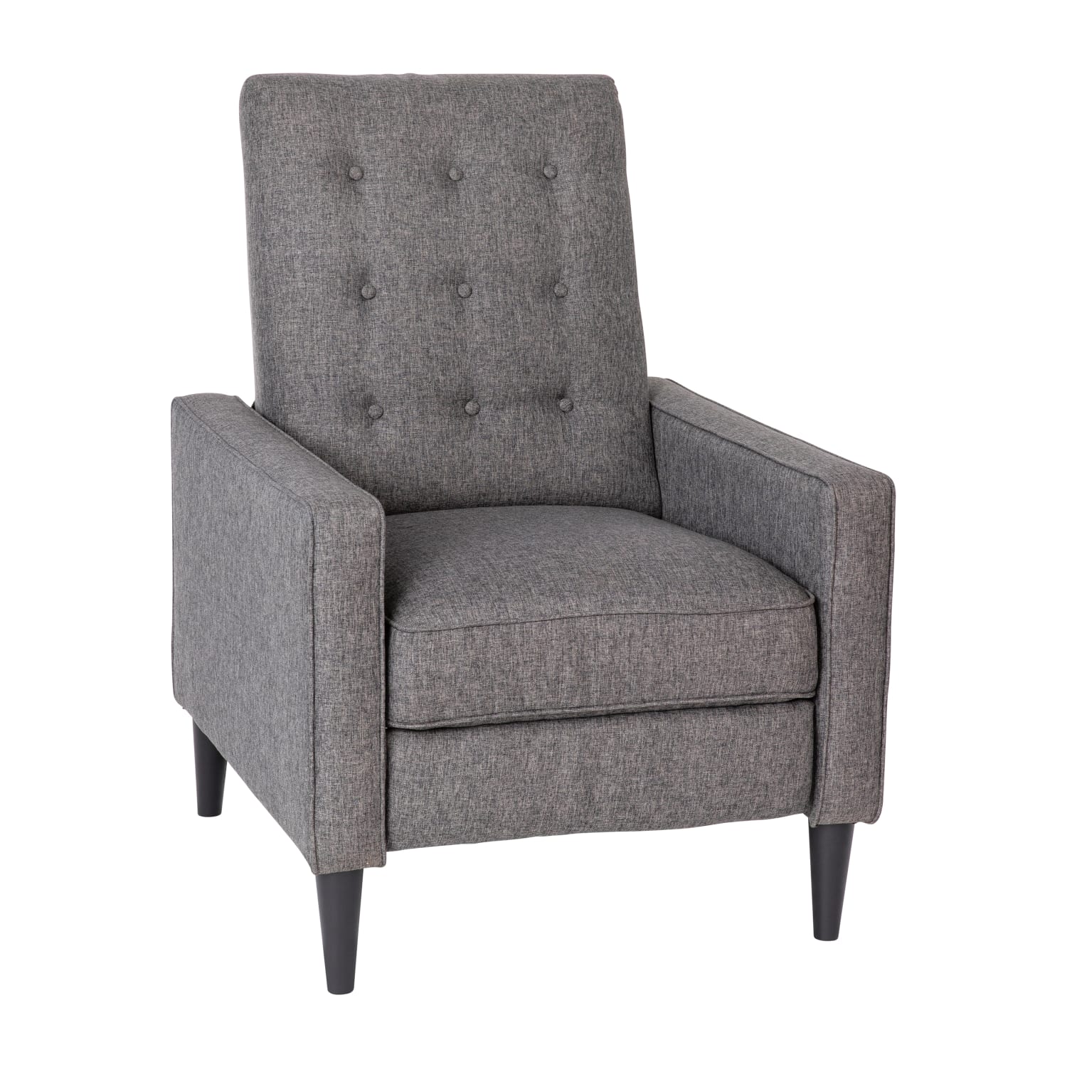 Flash Furniture Ezra Upholstered Button Tufted Push Back Recliner Gray PopularChairscom