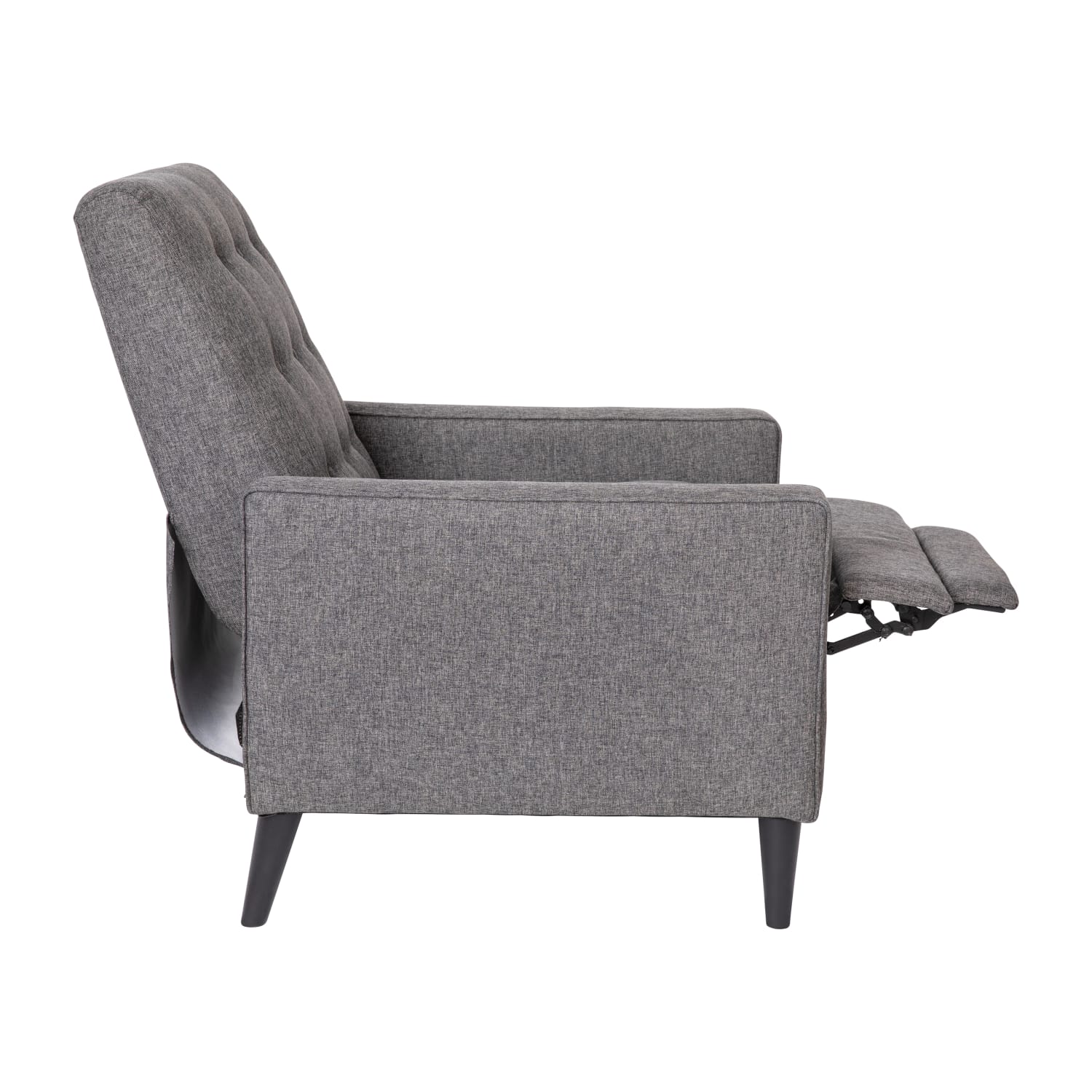 Flash Furniture Ezra Upholstered Button Tufted Push Back Recliner Gray PopularChairscom