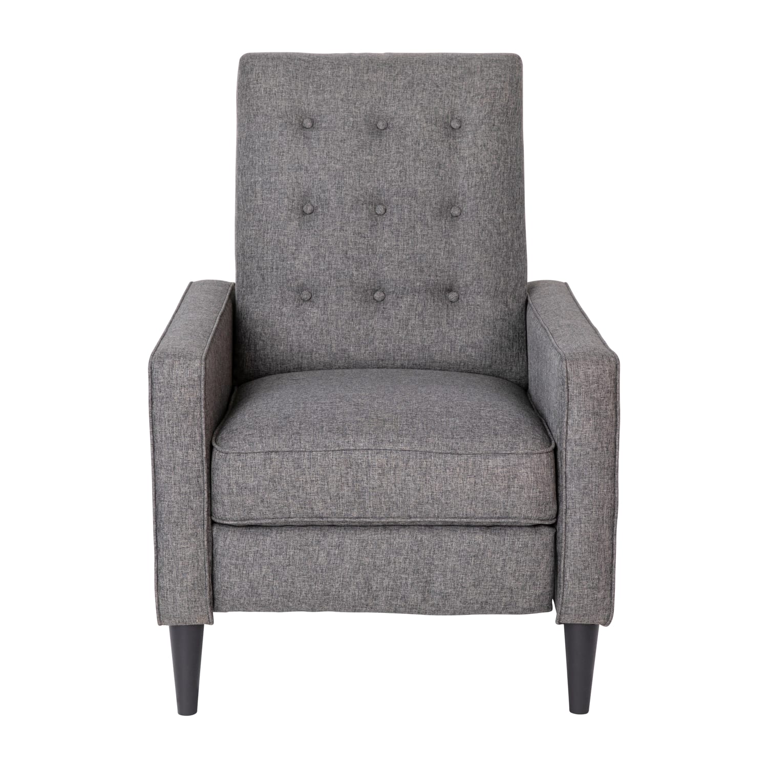 Flash Furniture Ezra Upholstered Button Tufted Push Back Recliner Gray PopularChairscom