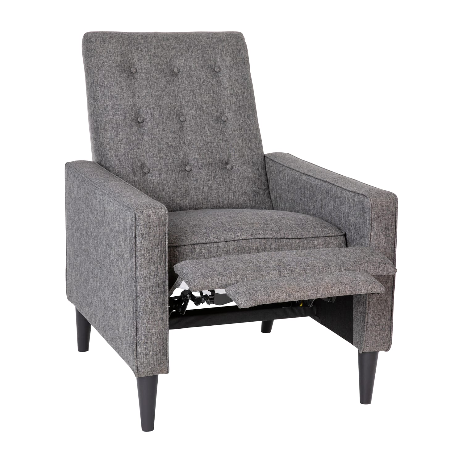 Flash Furniture Ezra Upholstered Button Tufted Push Back Recliner Gray PopularChairscom