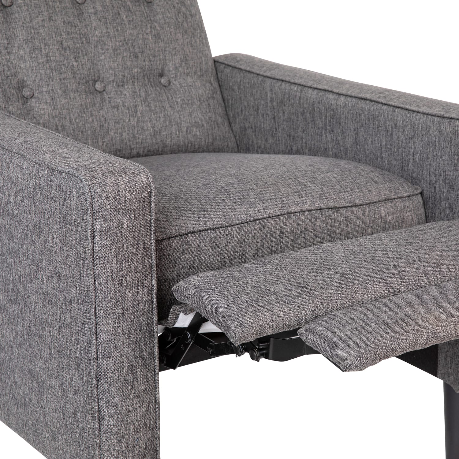 Flash Furniture Ezra Upholstered Button Tufted Push Back Recliner Gray PopularChairscom