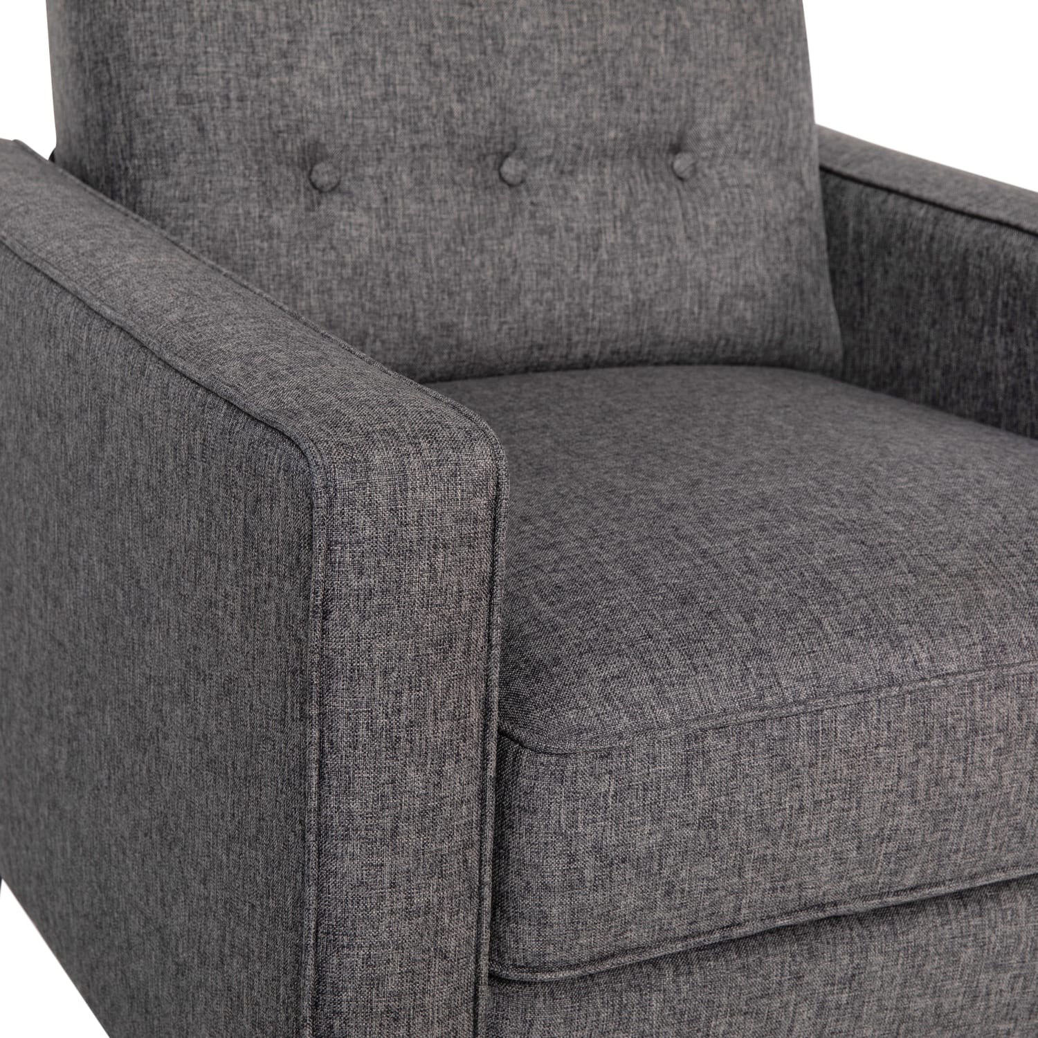 Flash Furniture Ezra Upholstered Button Tufted Push Back Recliner Gray PopularChairscom