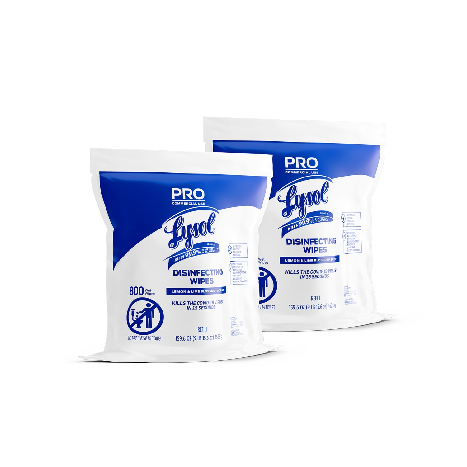 Lysol Professional Disinfecting Wipe Refills, Lemon And Lime Blossom, 6in x 8in, White, 800 Sheets Per Bucket, Set Of 2 Refills - Image 3
