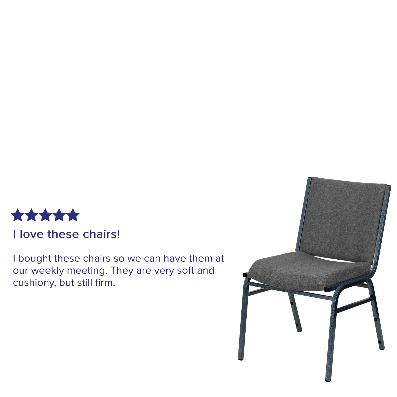 Flash Furniture HERCULES Series Stack Accent Chair, Gray Patterned Fabric/Silvervein Frame - Image 5