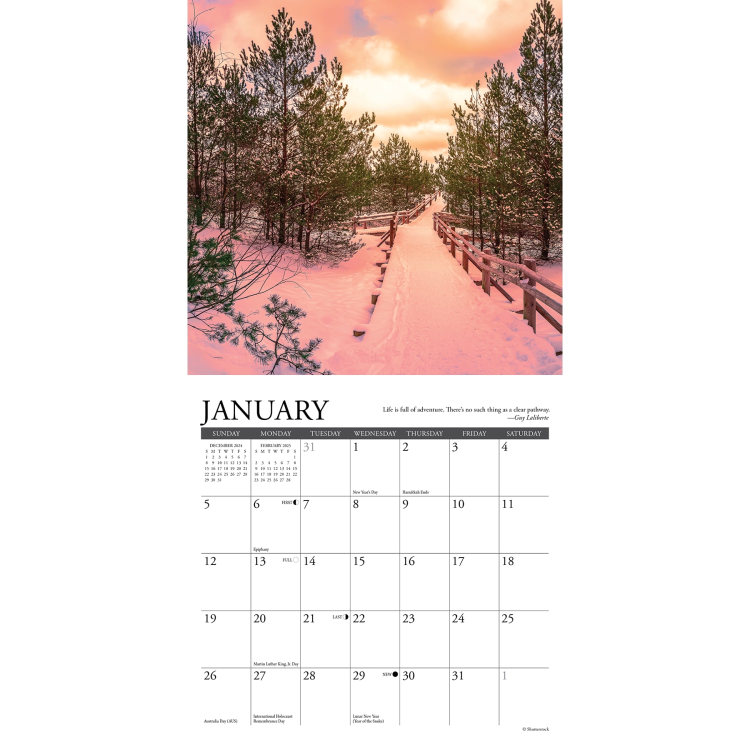 2025 Willow Creek Press Mini Wall Calendar, 7in x 7in, Pathways, January 2025 To December 2025, 45909 - Image 3