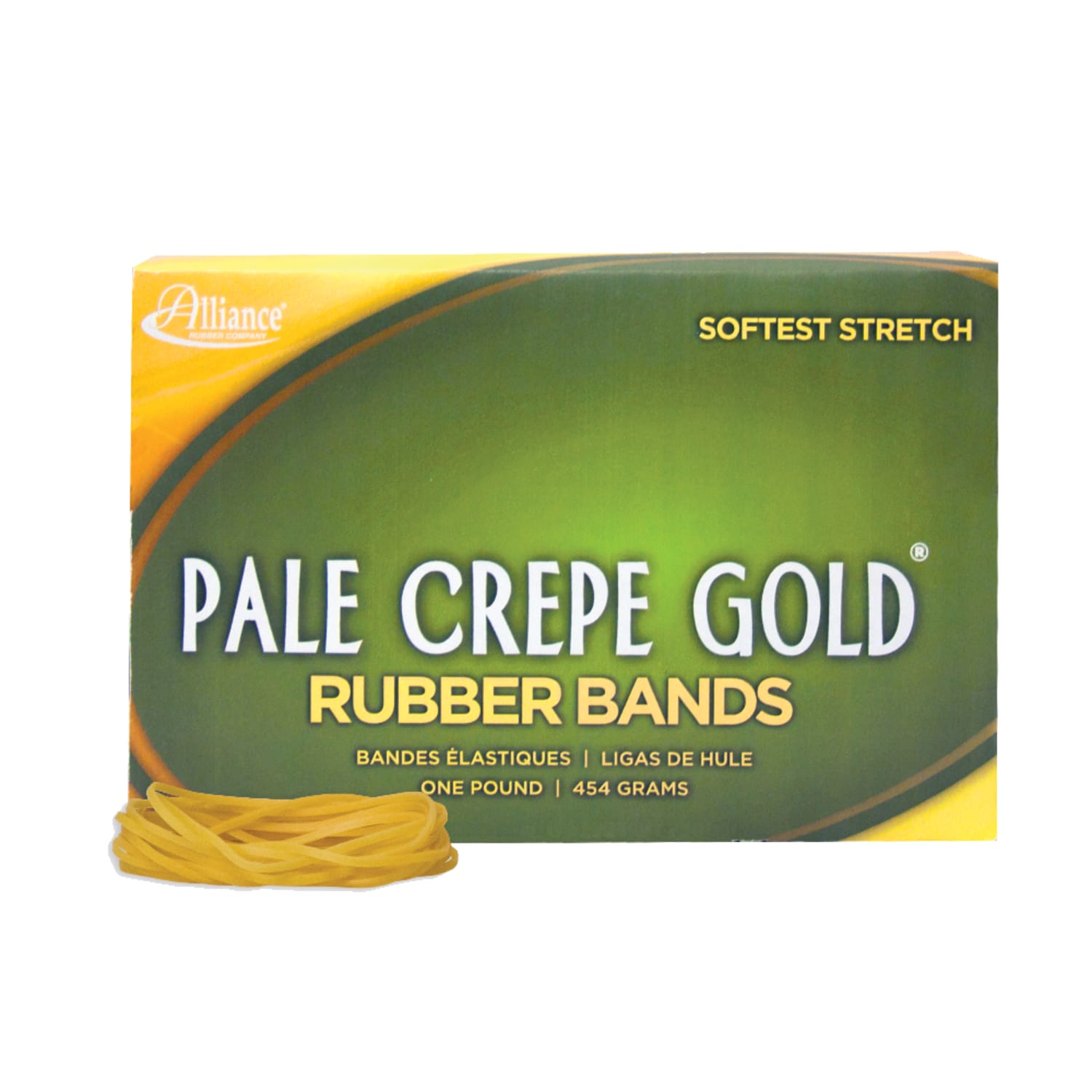 Alliance Rubber Pale Crepe Gold Rubber Bands , #18, 3in x 1/16in, 1 Lb, Box Of 2,205 - Image 3
