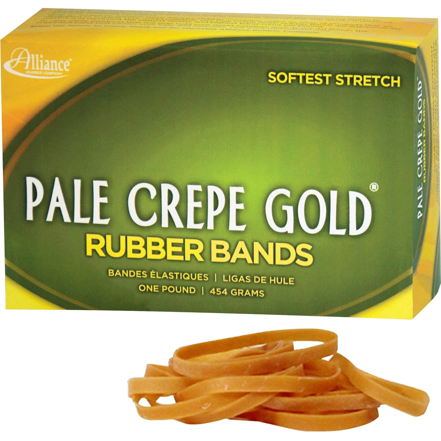 Alliance Rubber Pale Crepe Gold Rubber Bands , #18, 3in x 1/16in, 1 Lb, Box Of 2,205 - Image 5