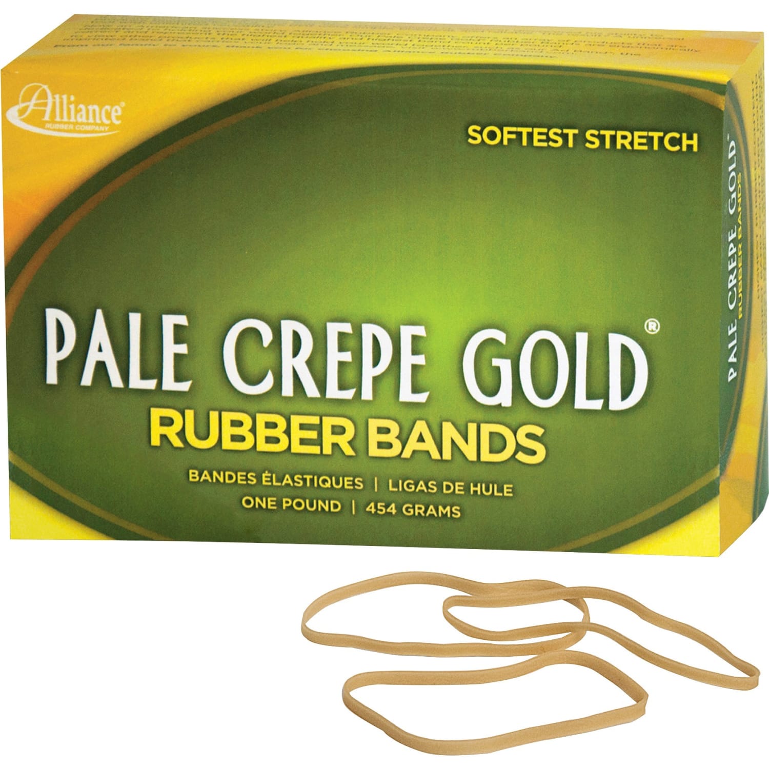 Alliance Rubber Pale Crepe Gold Rubber Bands, #33, 3 1/2in x 1/8in, 1 Lb, Box Of 970 - Image 5