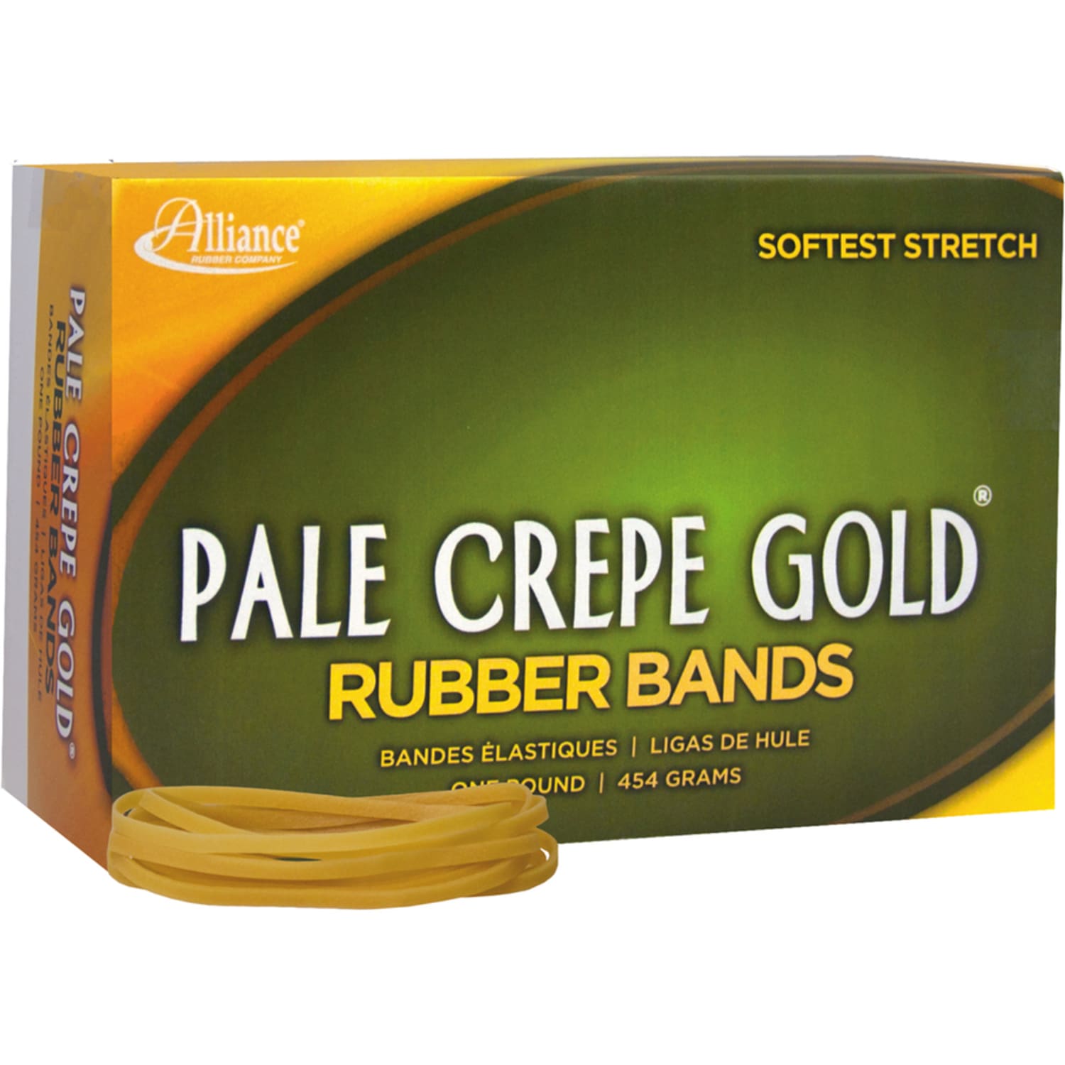 Alliance Rubber Pale Crepe Gold Rubber Bands, #33, 3 1/2in x 1/8in, 1 Lb, Box Of 970 - Image 6