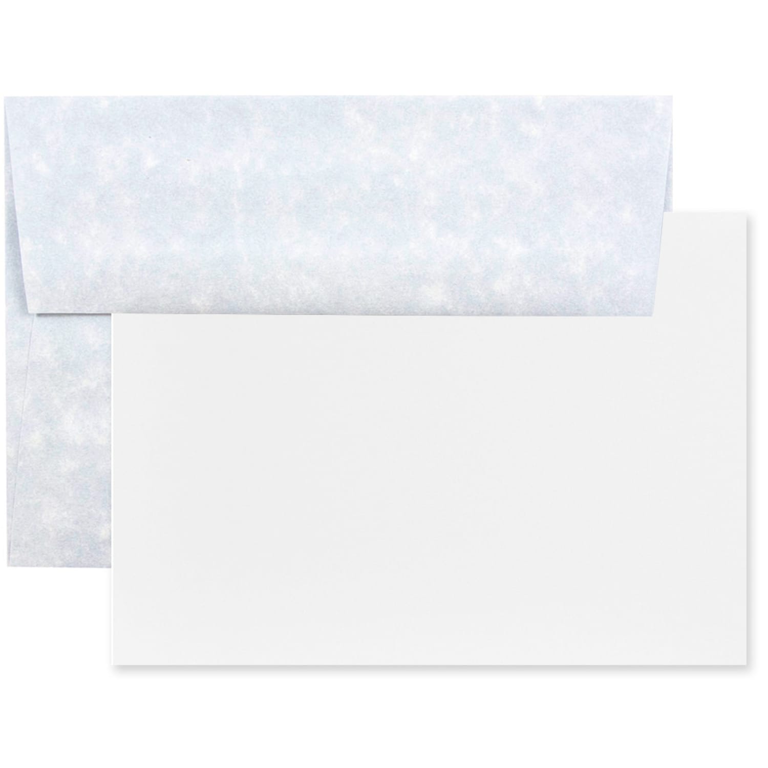 JAM Paper Stationery Set, Gummed Closure, 5 1/2in x 8 1/8in, Set Of 25 White Cards And 25 Strathmore Bright White Envelopes