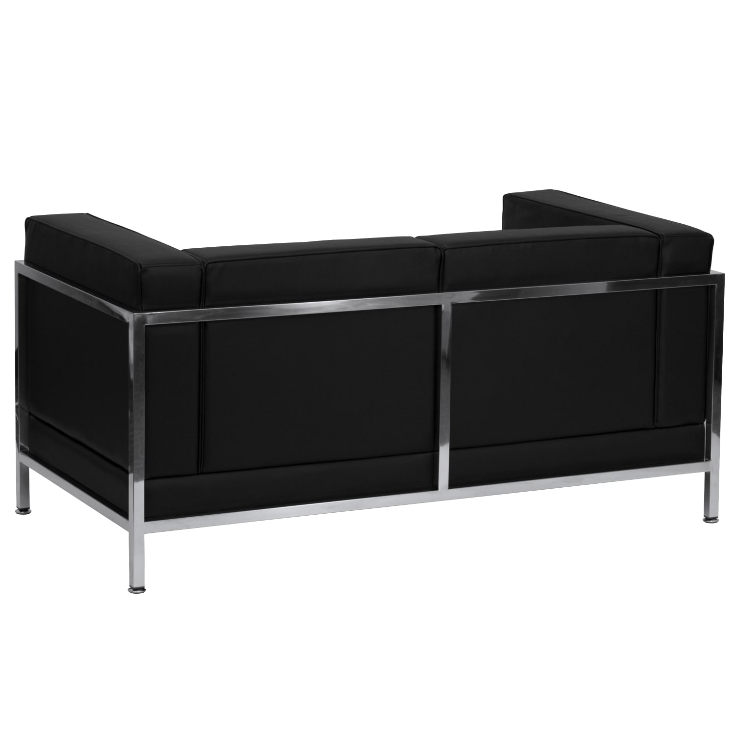 Flash Furniture HERCULES Imagination Series Contemporary LeatherSoft Modular Loveseat with Quilted Tufted Seat and Encasing Frame, Black - Image 5