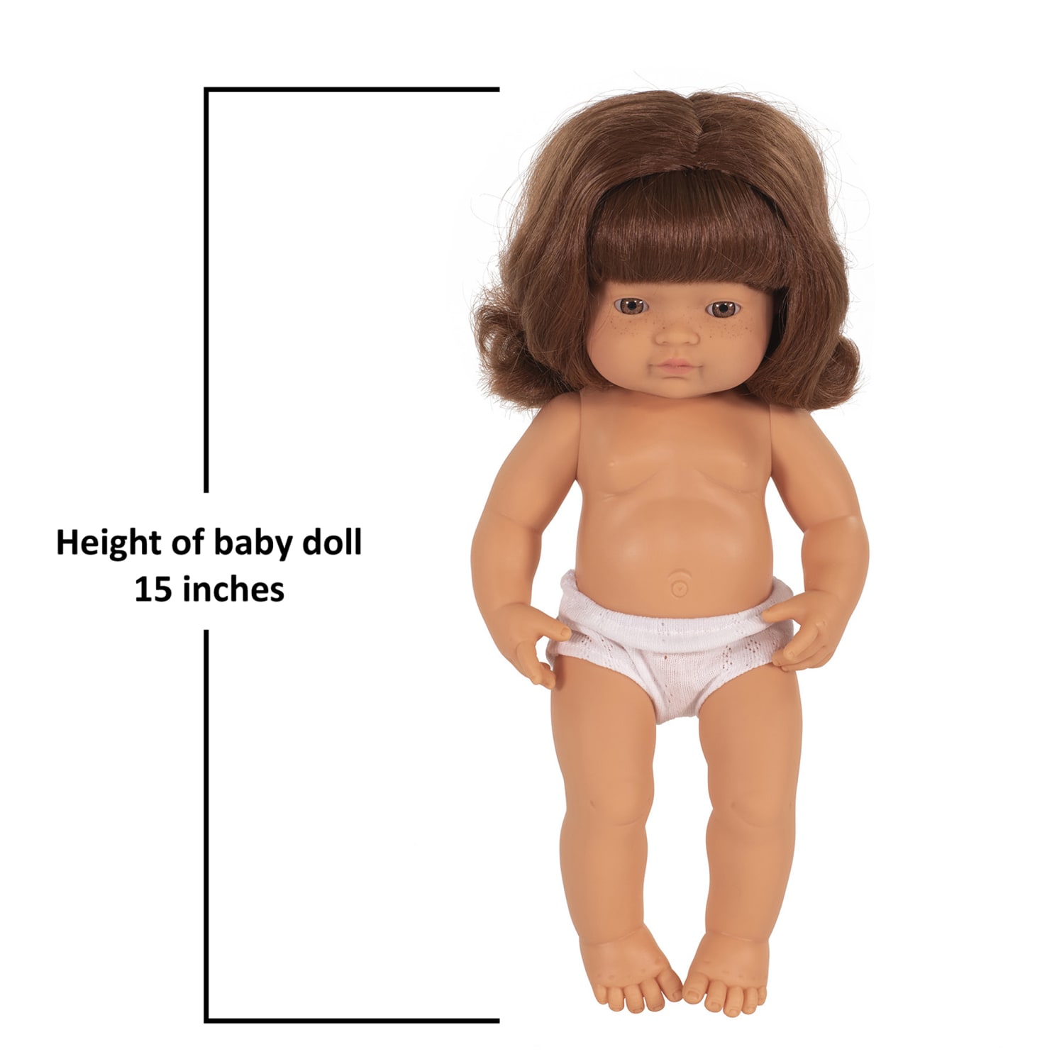 Miniland Educational Anatomically Correct 15in Baby Doll, Caucasian Girl, Red Hair - Image 4
