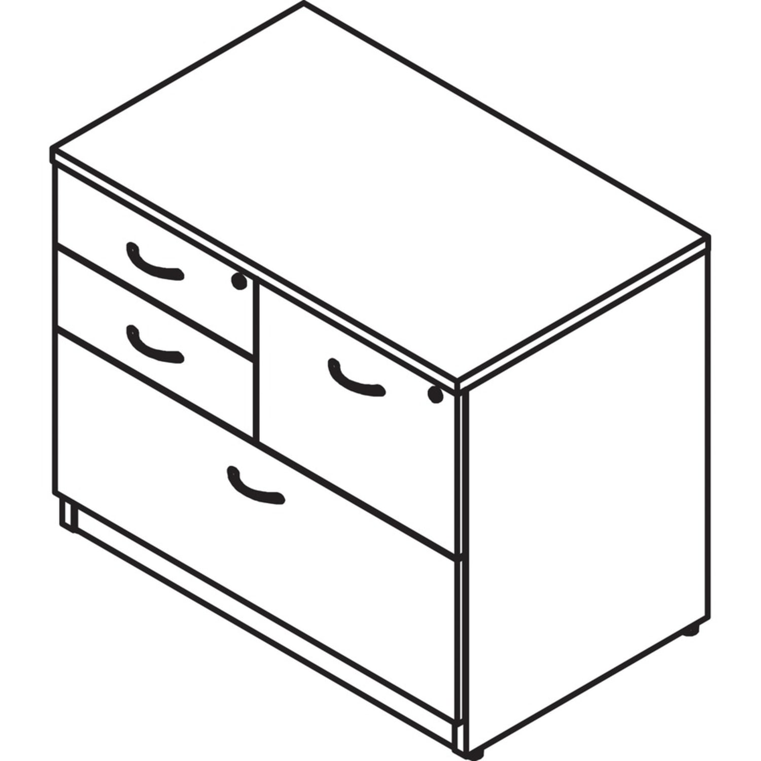 Lorell 2-Box/1-File 35-1/2inW x 22inD Lateral 4-Drawer File Cabinet, Weathered Charcoal - Image 6