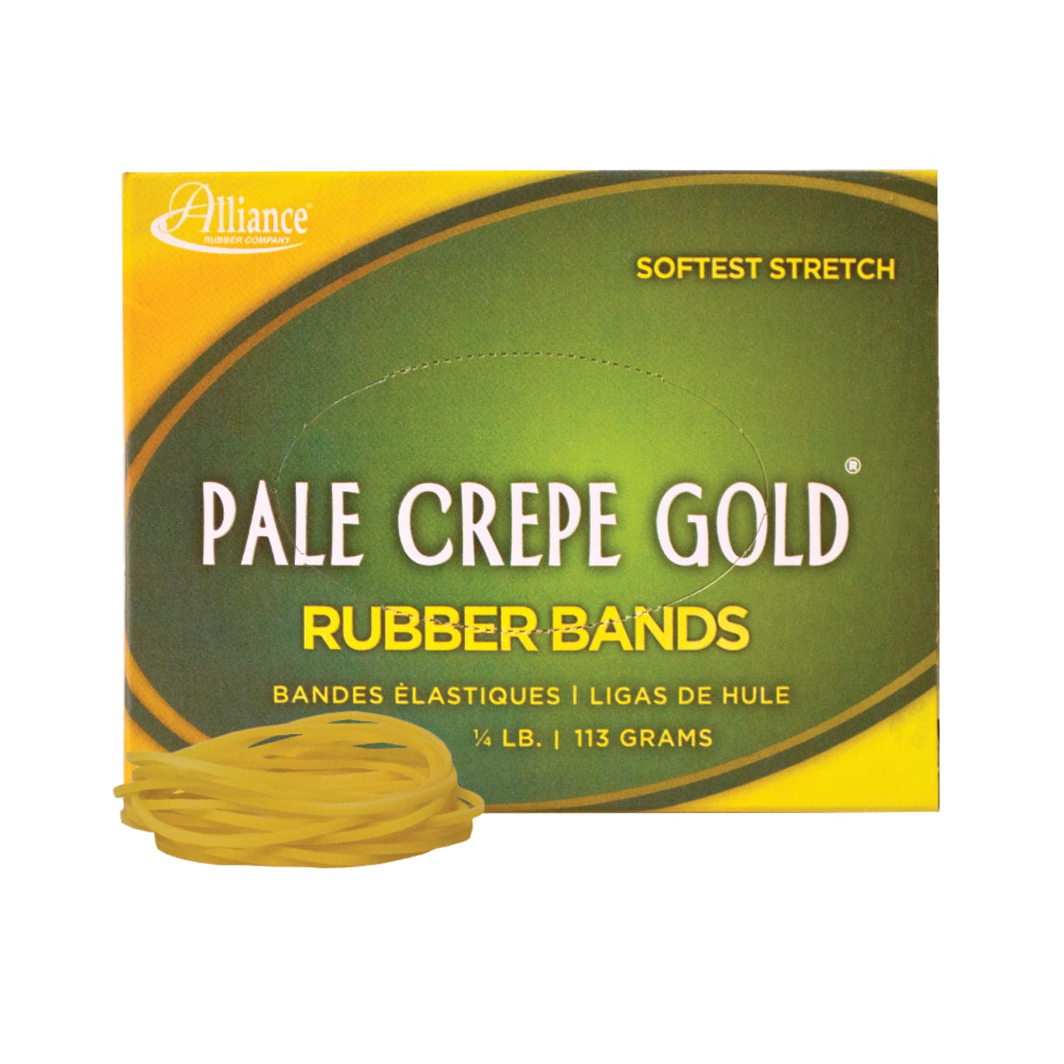 Alliance Rubber Pale Crepe Gold Rubber Bands In 1/4-Lb Box, #16, 2 1/2in x 1/16in, Box Of 669 - Image 3