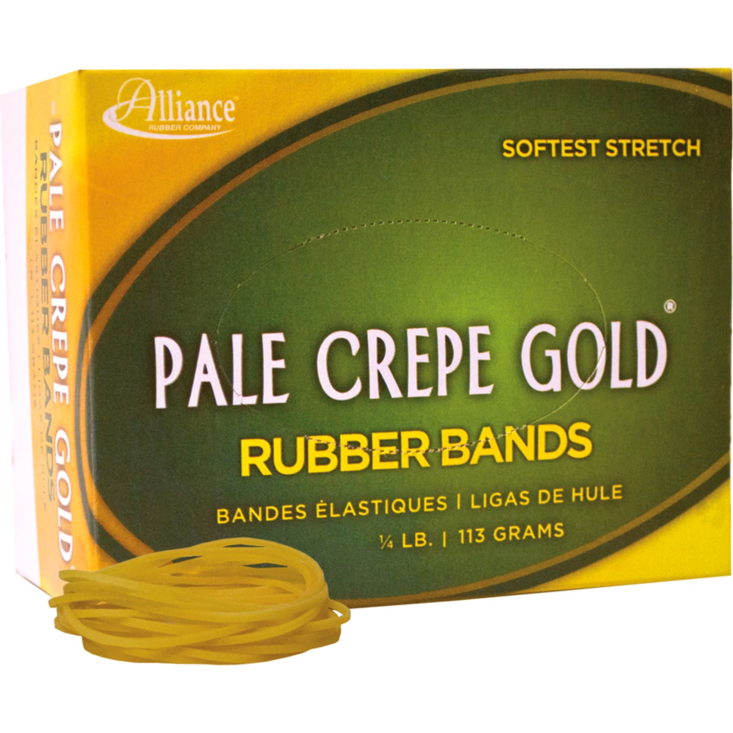 Alliance Rubber Pale Crepe Gold Rubber Bands In 1/4-Lb Box, #16, 2 1/2in x 1/16in, Box Of 669 - Image 6