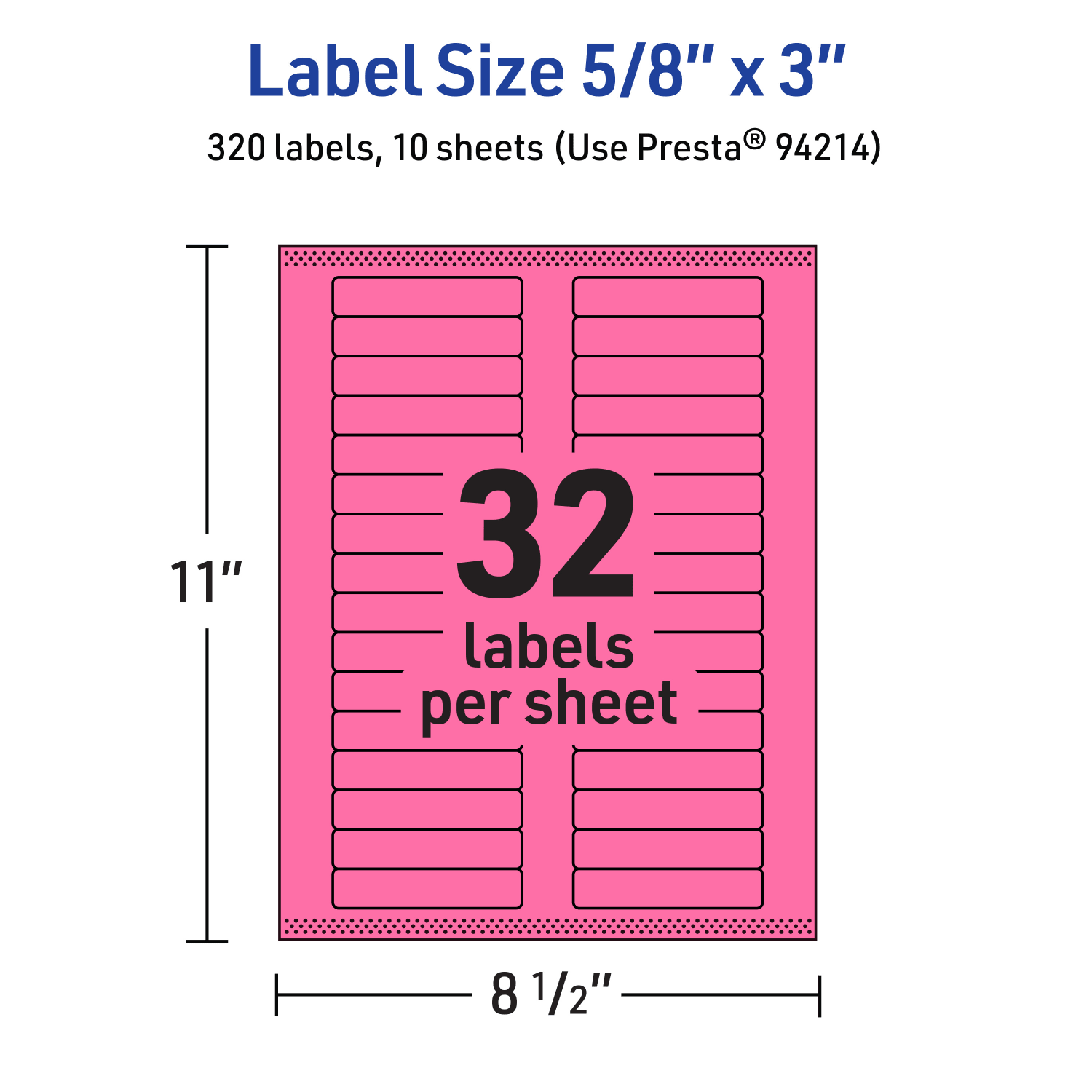 Avery Printable Labels With Sure Feed Technology, 94214-BPP10, Rectangle, 5/8in x 3in, Matte Bright Pink, Pack of 320 - Image 6