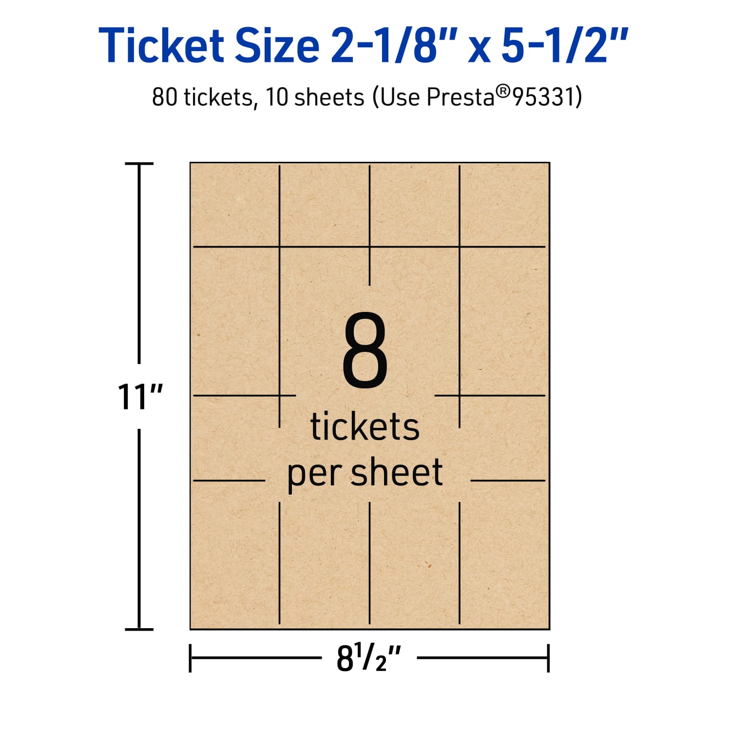 Avery Printable Tickets, 2-1/8inx5.5in, Kraft Brown, Pack Of 80 - Image 6