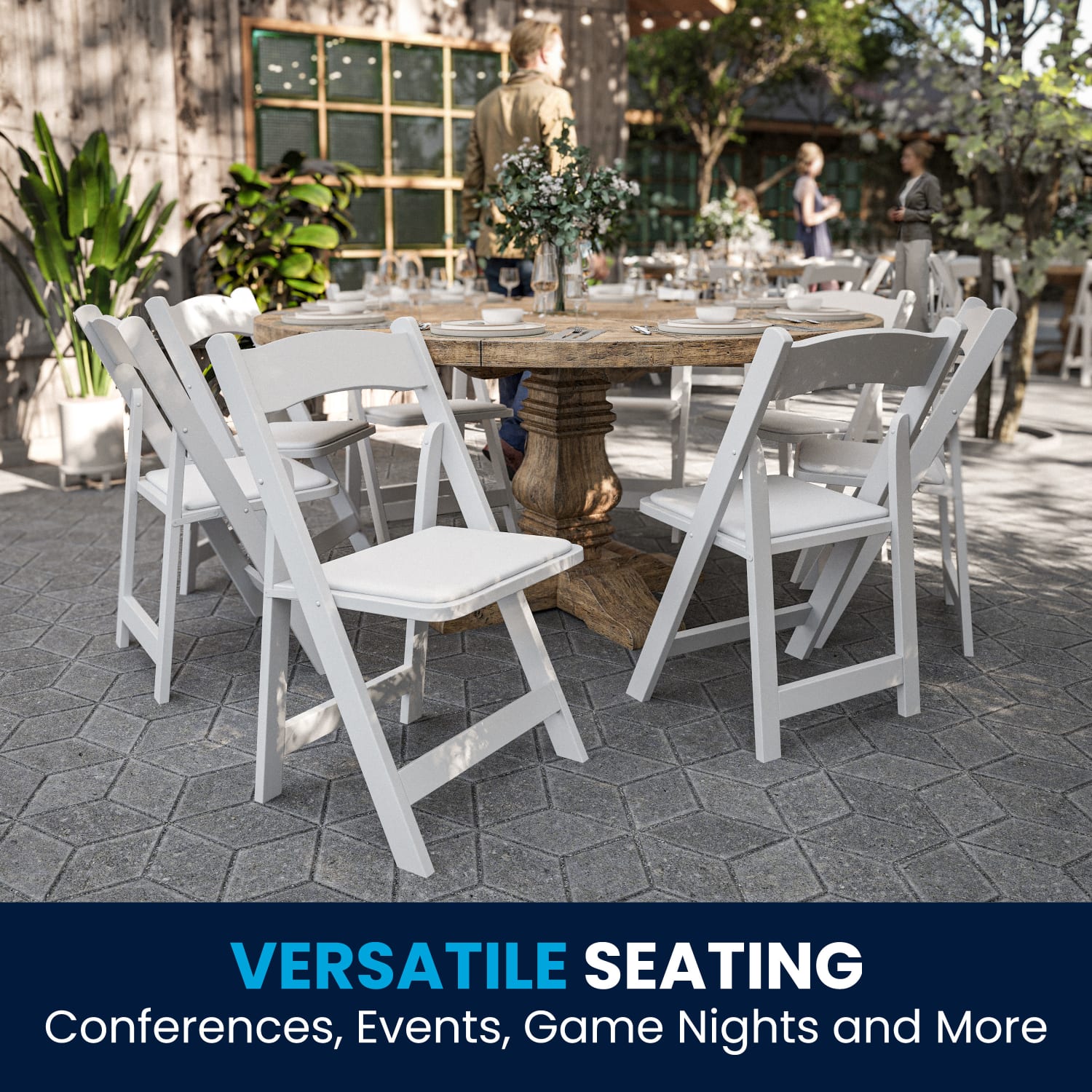Flash Furniture HERCULES Series Wood Folding Chairs With Vinyl Padded Seats White Pack Of 2 Chairs PopularChairscom