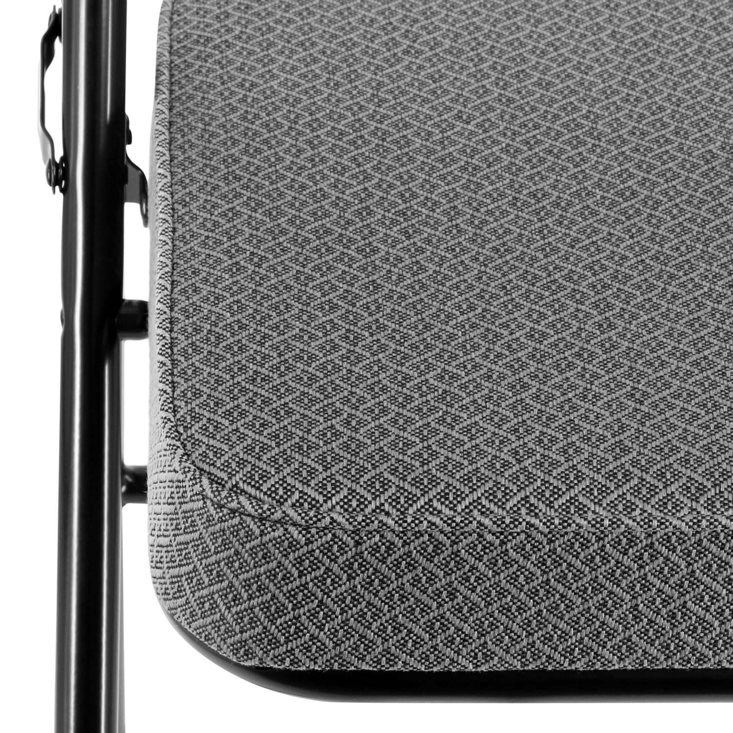 Elama Metal Folding Chairs With Padded Seats GrayBlack Set Of 4 Chairs PopularChairscom
