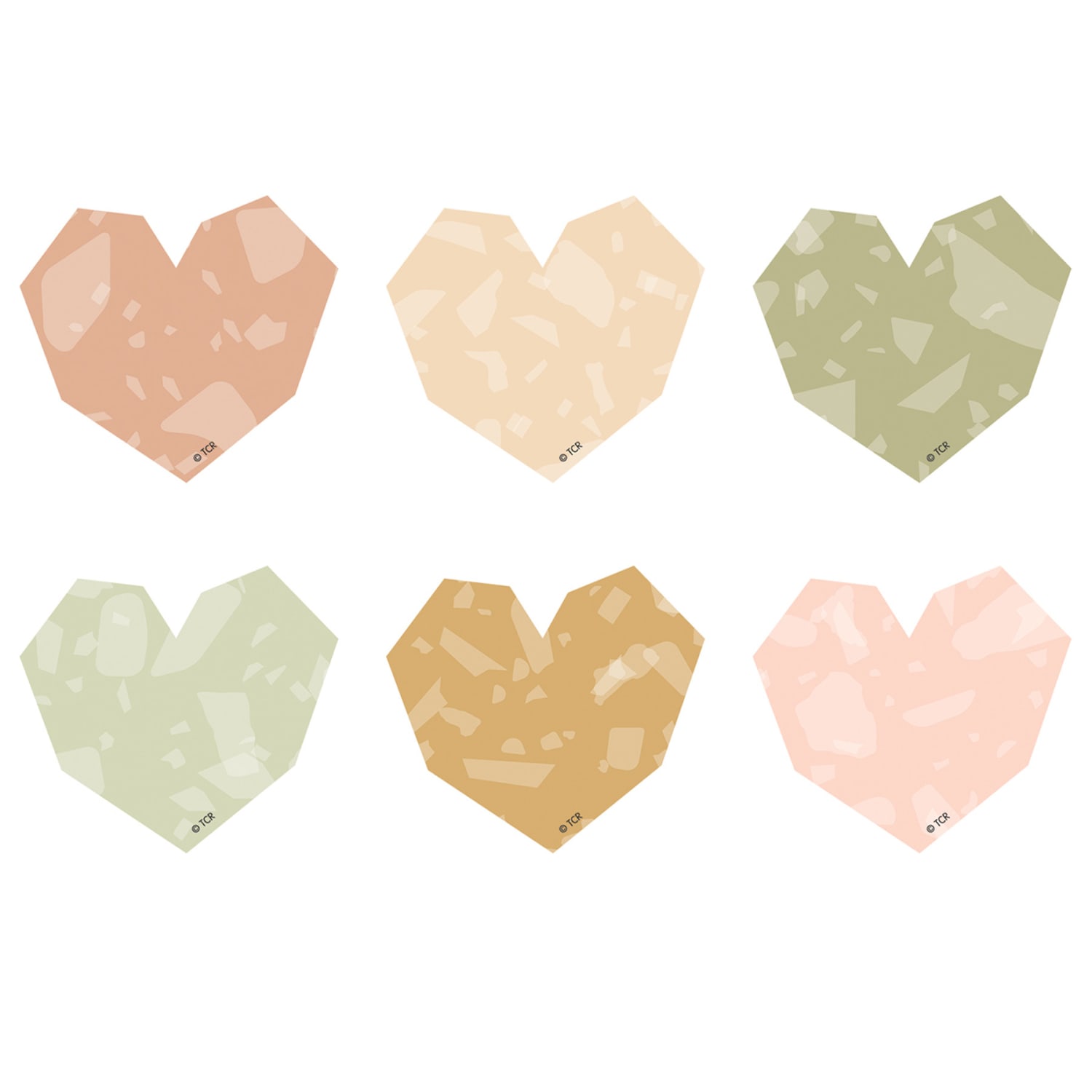 Teacher Created Resources Mini Accents, Terrazzo Tones Hearts, 36 Accents Per Pack, Set Of 6 Packs - Image 4