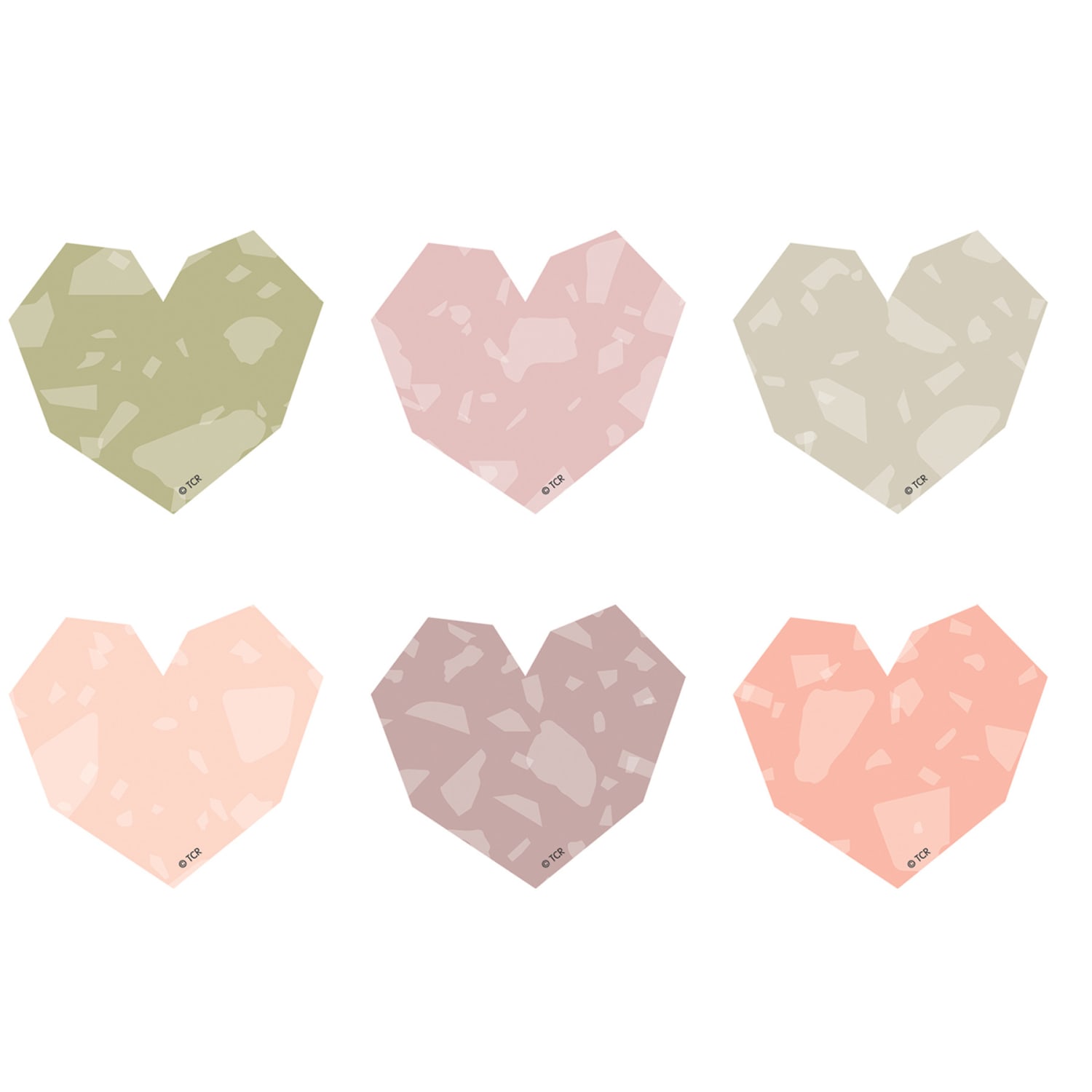 Teacher Created Resources Mini Accents, Terrazzo Tones Hearts, 36 Accents Per Pack, Set Of 6 Packs - Image 5