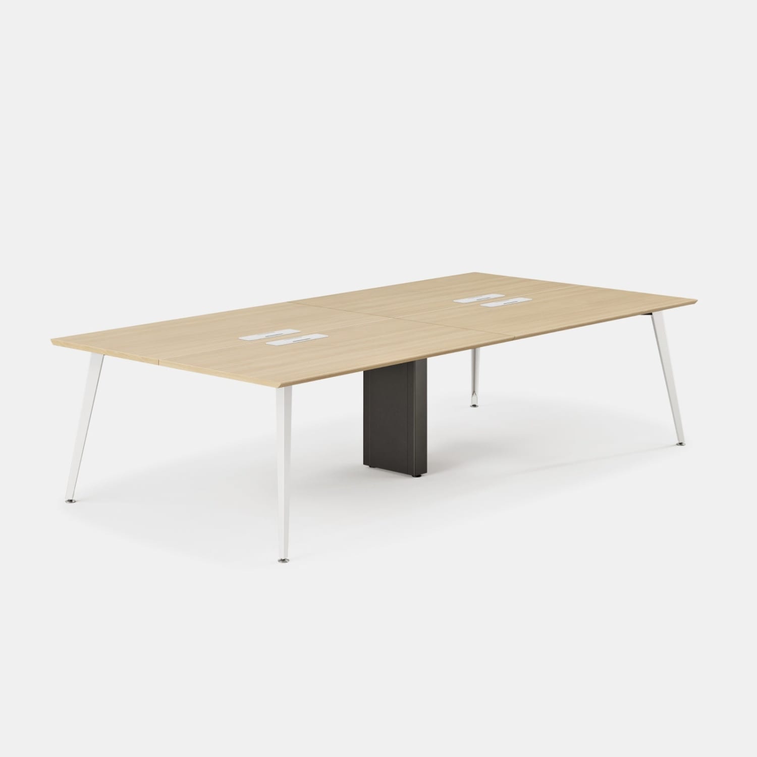 Branch Furniture Quad Computer Desk, Woodgrain/White - Image 4