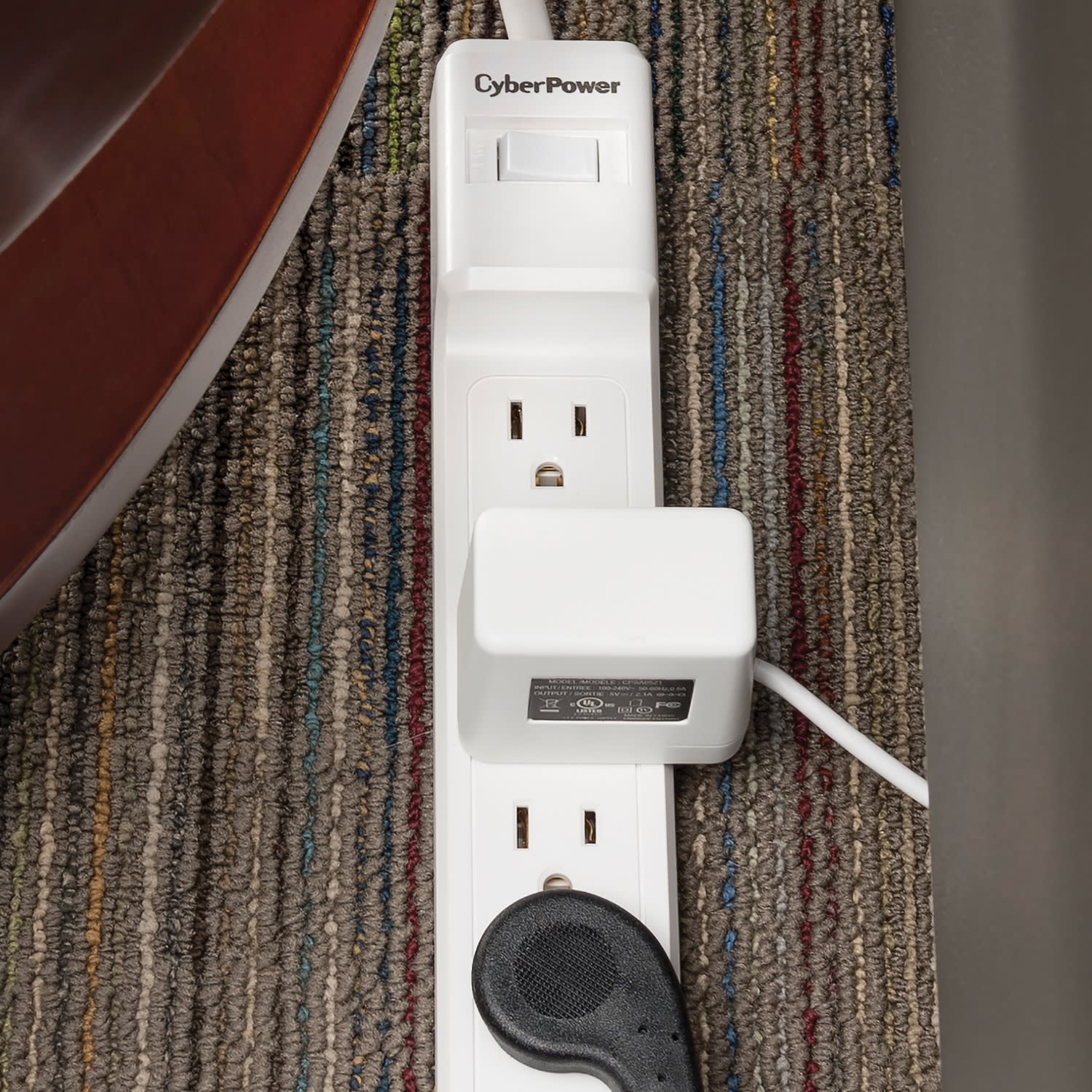 CyberPower MP1073SS 6-Outlet Essential Surge-Protector Power Strips, 2', White, Pack Of 2 Power Strips - Image 5