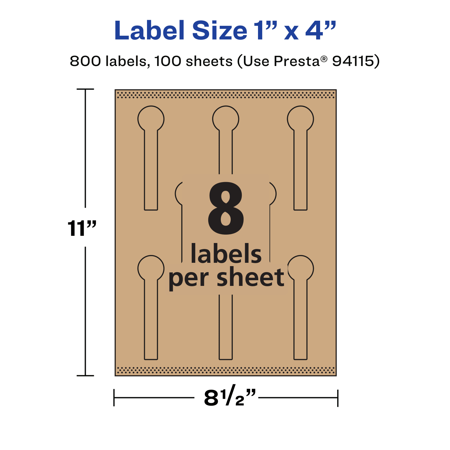 Avery Kraft Permanent Labels With Sure Feed, 94115-KMP100, Lollipop, 1in x 4in, Brown, Pack Of 800 - Image 6