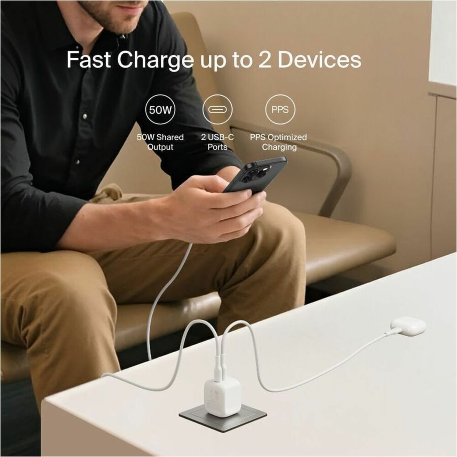 Belkin Dual USB-C GaN Wall Charger 50W - 50 W - 5 A - Image 4