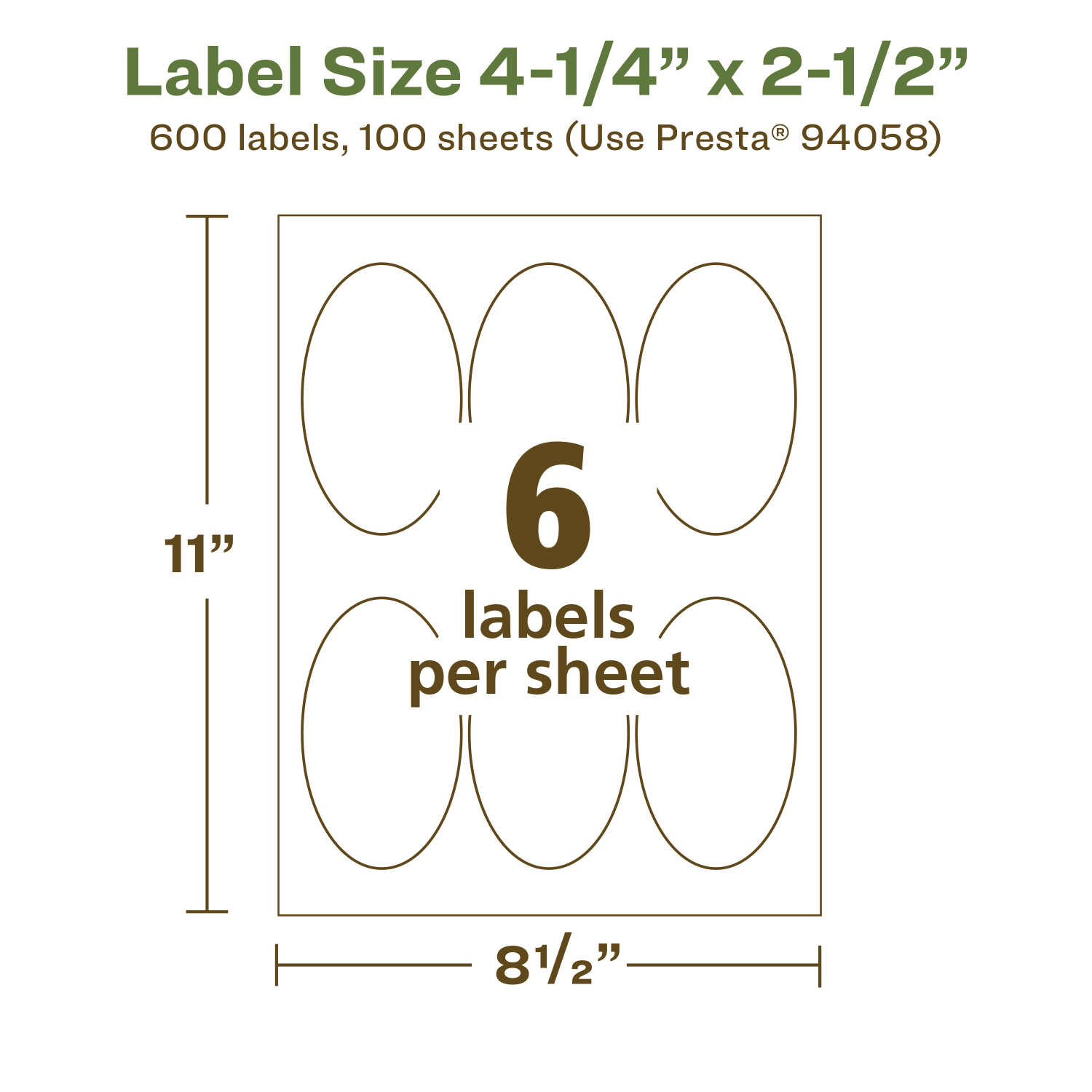 Avery Recycled Paper Labels, 94058-EWMP100, Oval, 4-1/4in x 2-1/2in, White, Pack Of 600 - Image 6