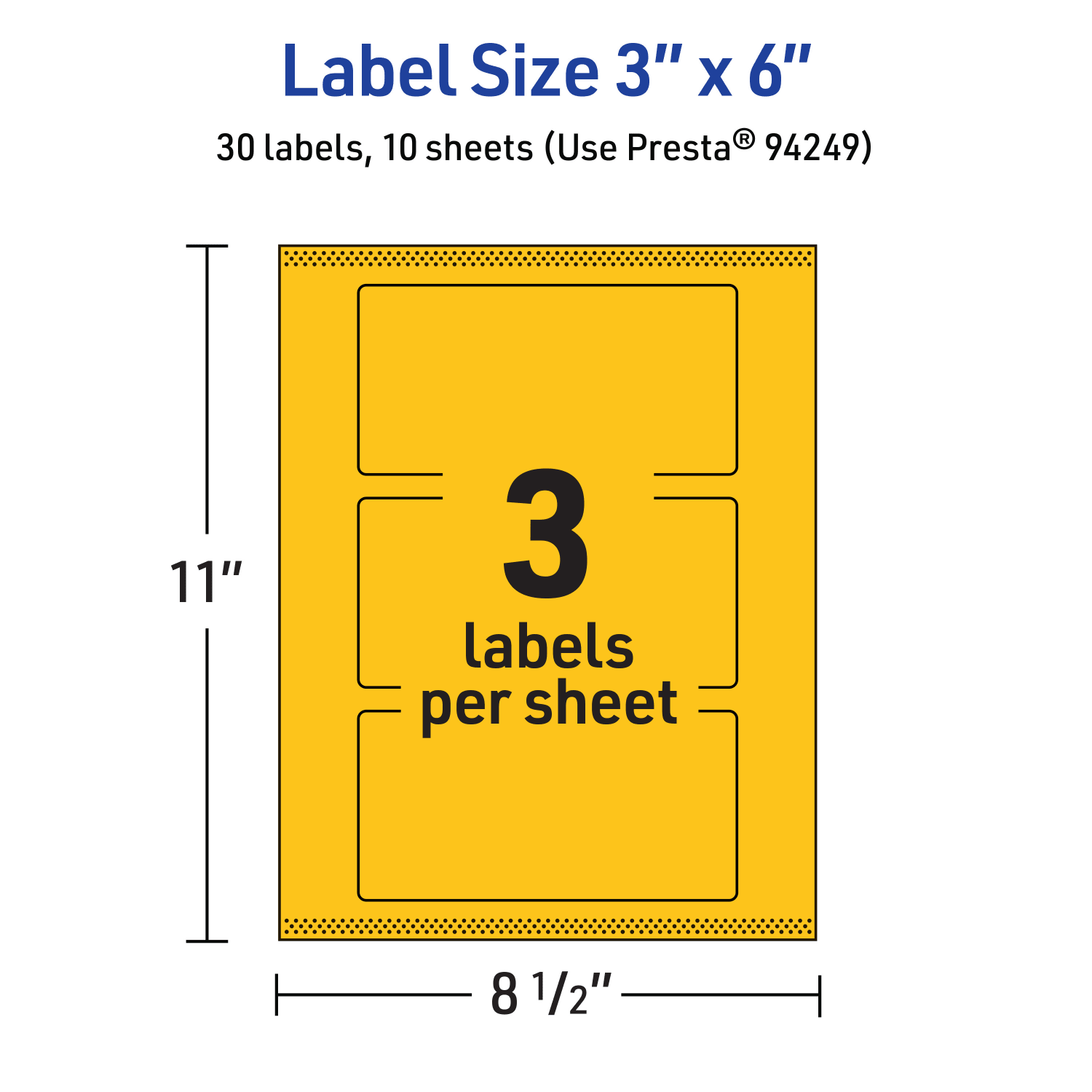 Avery Print-To-The-Edge Labels With Sure Feed Technology, 94249-BYP10, Rectangle, 3in x 6in, Matte Bright Yellow, Pack of 30 - Image 6