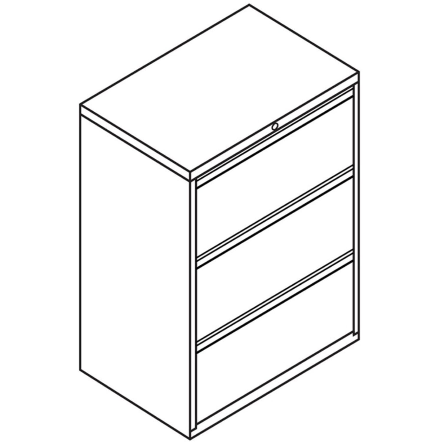 HON Brigade 800 36inW x 19-1/4inD Lateral 3-Drawer File Cabinet, Black - Image 3