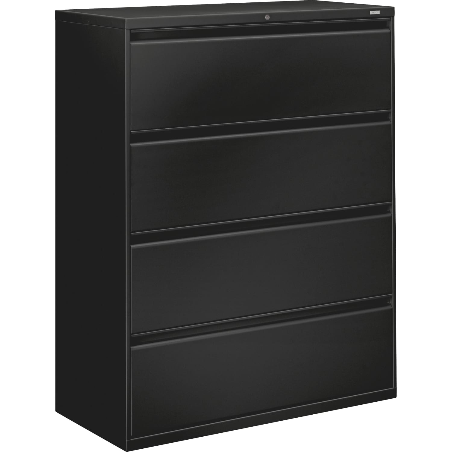 HON Brigade 800 42inW x 19-1/4inD Lateral 4-Drawer File Cabinet, Black - Image 3