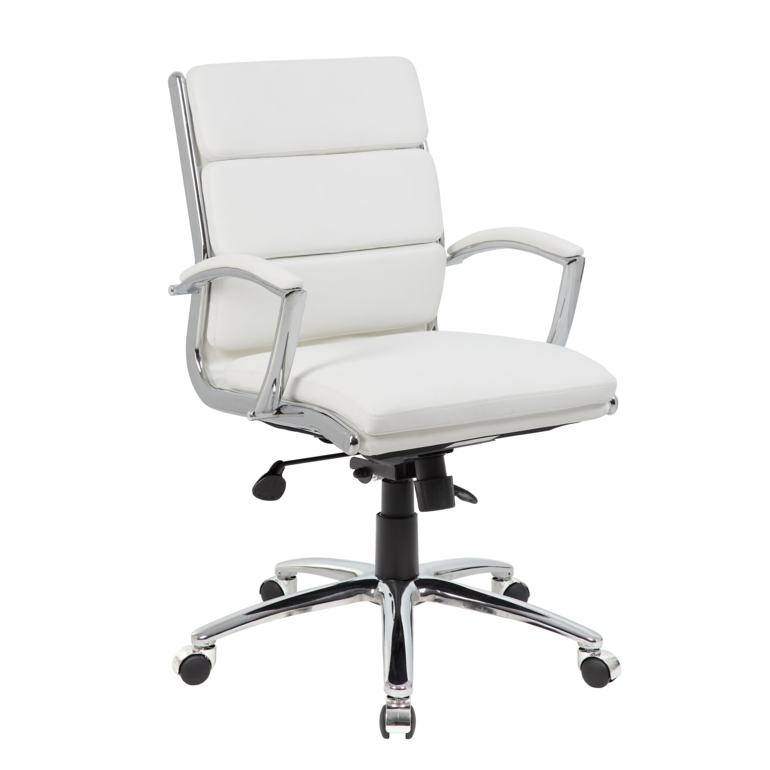 Boss Office Products Caressoft Mid-Back Chair, White