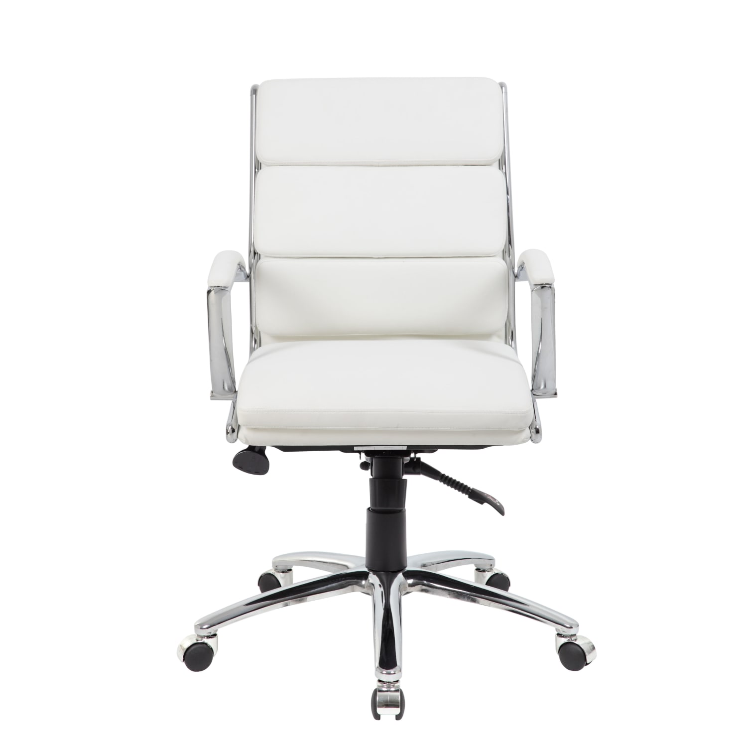 Boss Office Products Caressoft Mid Back Chair White PopularChairscom