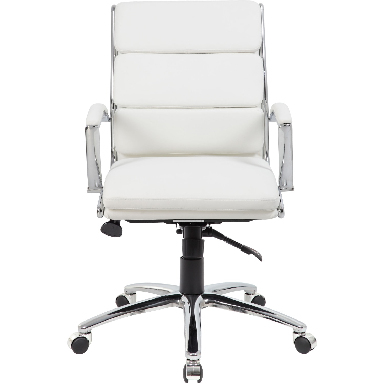 Boss Office Products Caressoft Mid Back Chair White PopularChairscom