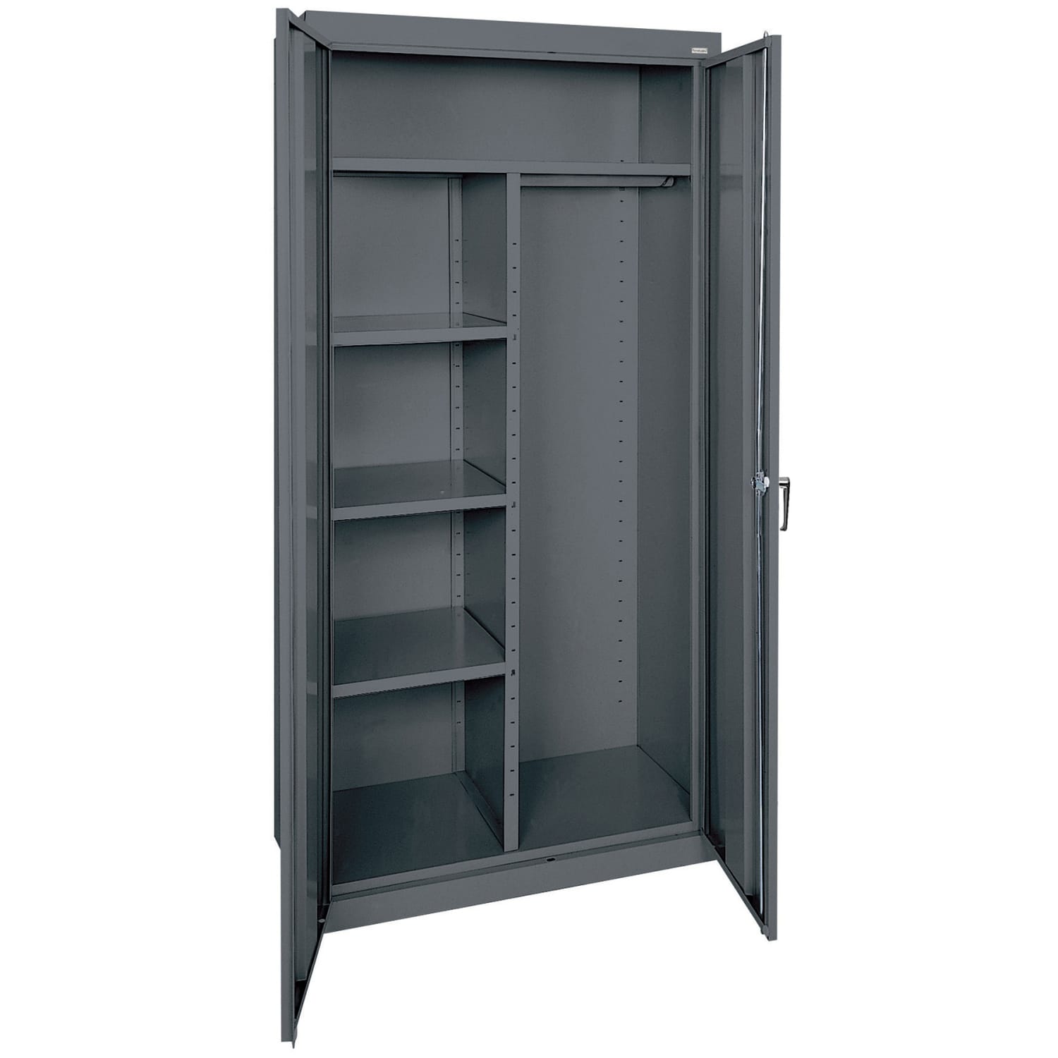 Sandusky Classic Series Medium-Duty Assembled Combination Storage Cabinet, 72inH x 36inW x 18inD, Charcoal - Image 3