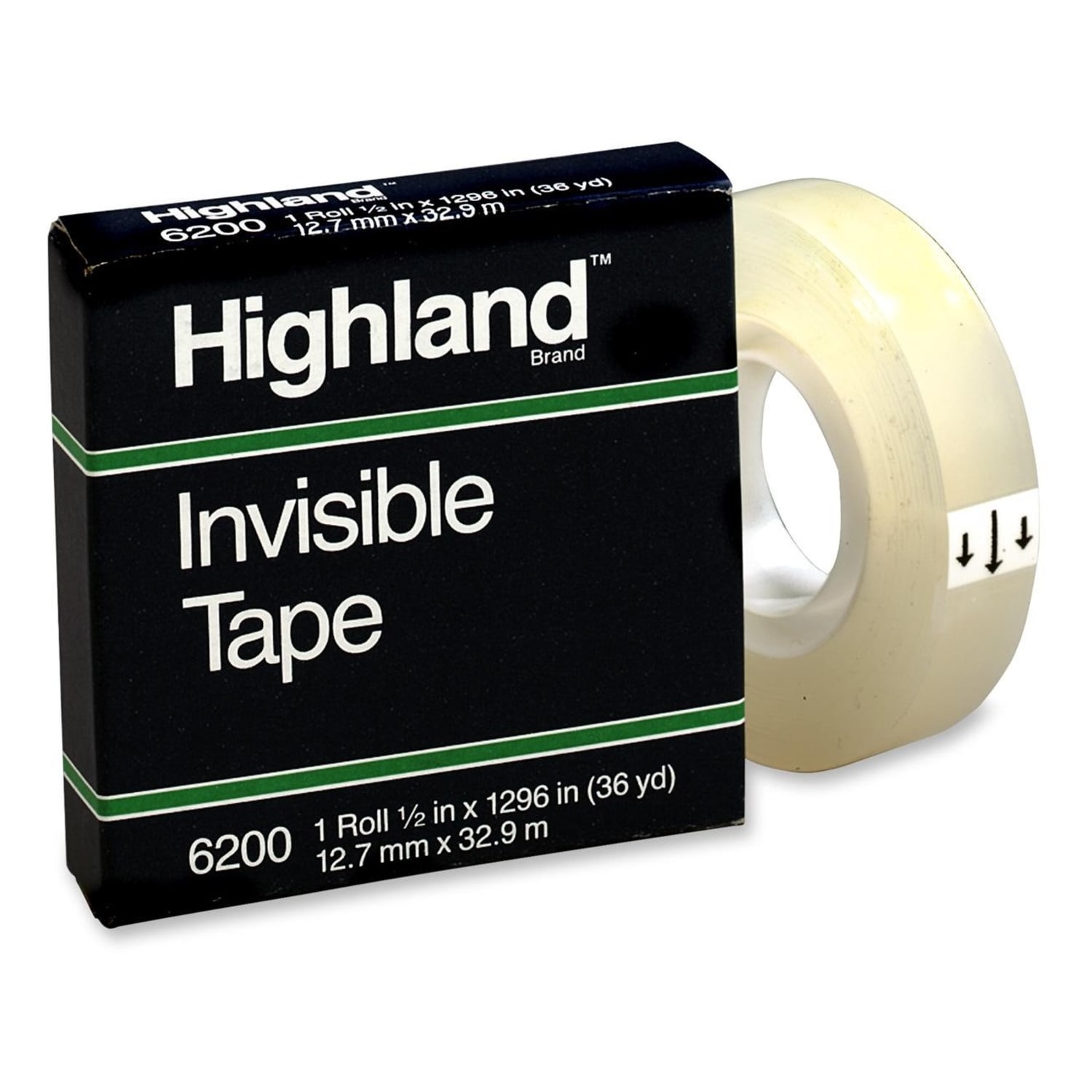 3M Highland 6200 Invisible Tape, 1/2in x 1,296in, Clear - Image 3