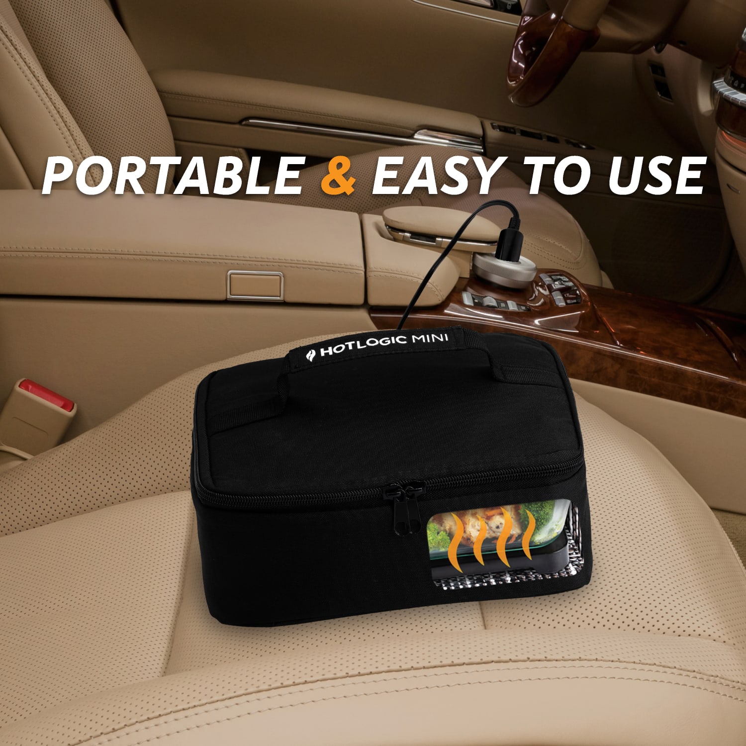 HOTLOGIC Portable Personal 12V Mini Oven, Black - Image 3