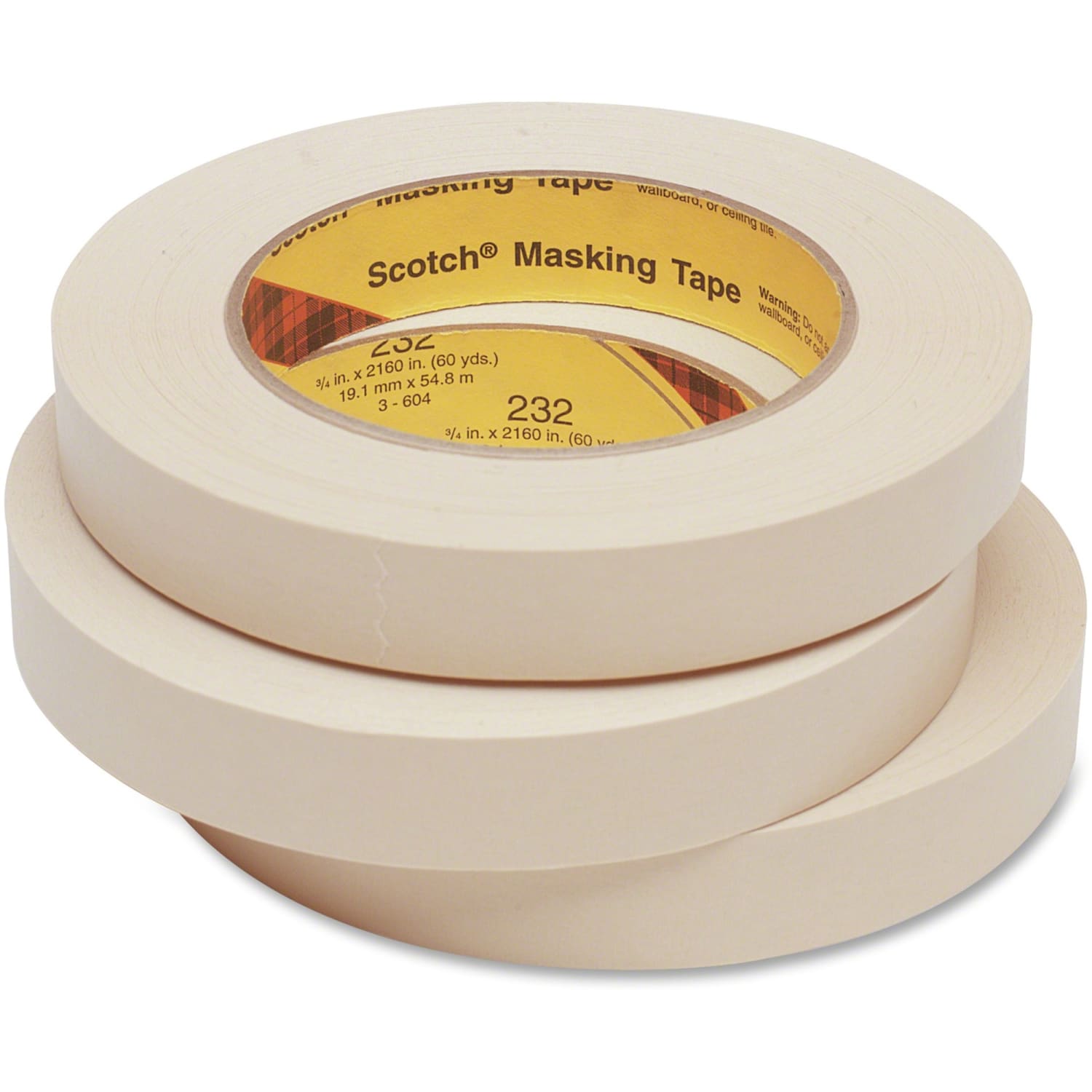 Scotch 232 Masking Tape, 1/2in x 60 Yd. - Image 3