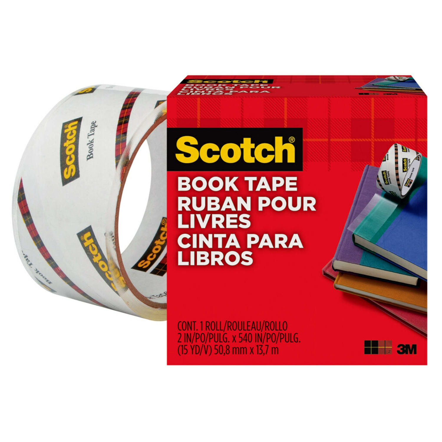 Scotch Book Tape, 1 Tape Roll, 2 in x 540 in, Excellent for Repairing, Reinforcing, Protecting and Covering - Image 4