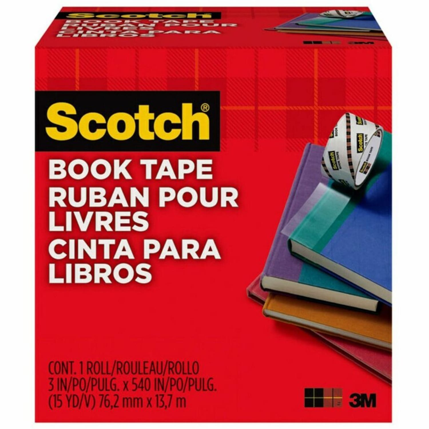 Scotch Book Tape, 3 in x 540 in, 1 Tape Roll, Clear, Home Office and School Supplies - Image 6
