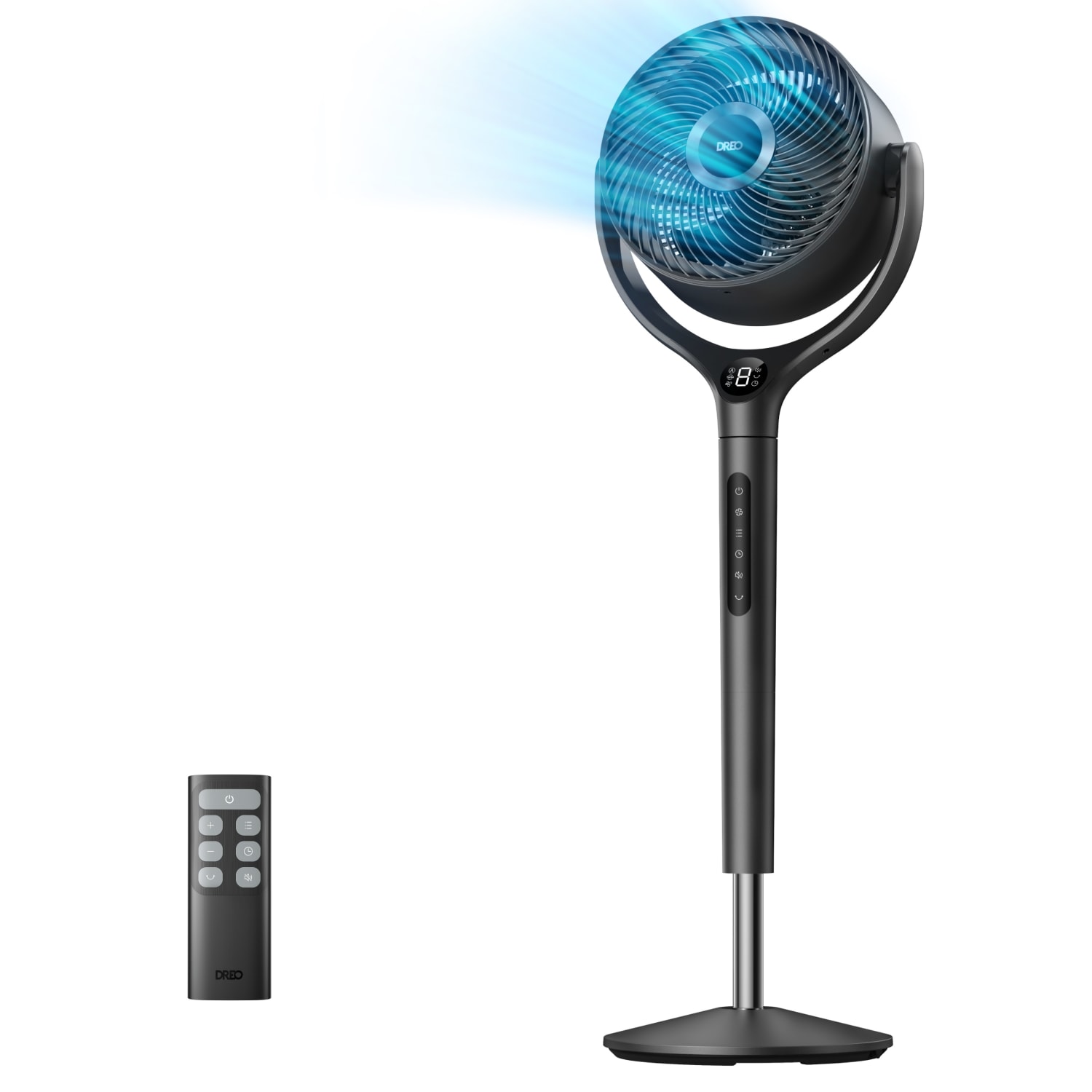 Dreo 9in Air Circulator Pedestal Floor Fan, Black, Total Qty 1, DRHPF023 - Image 3
