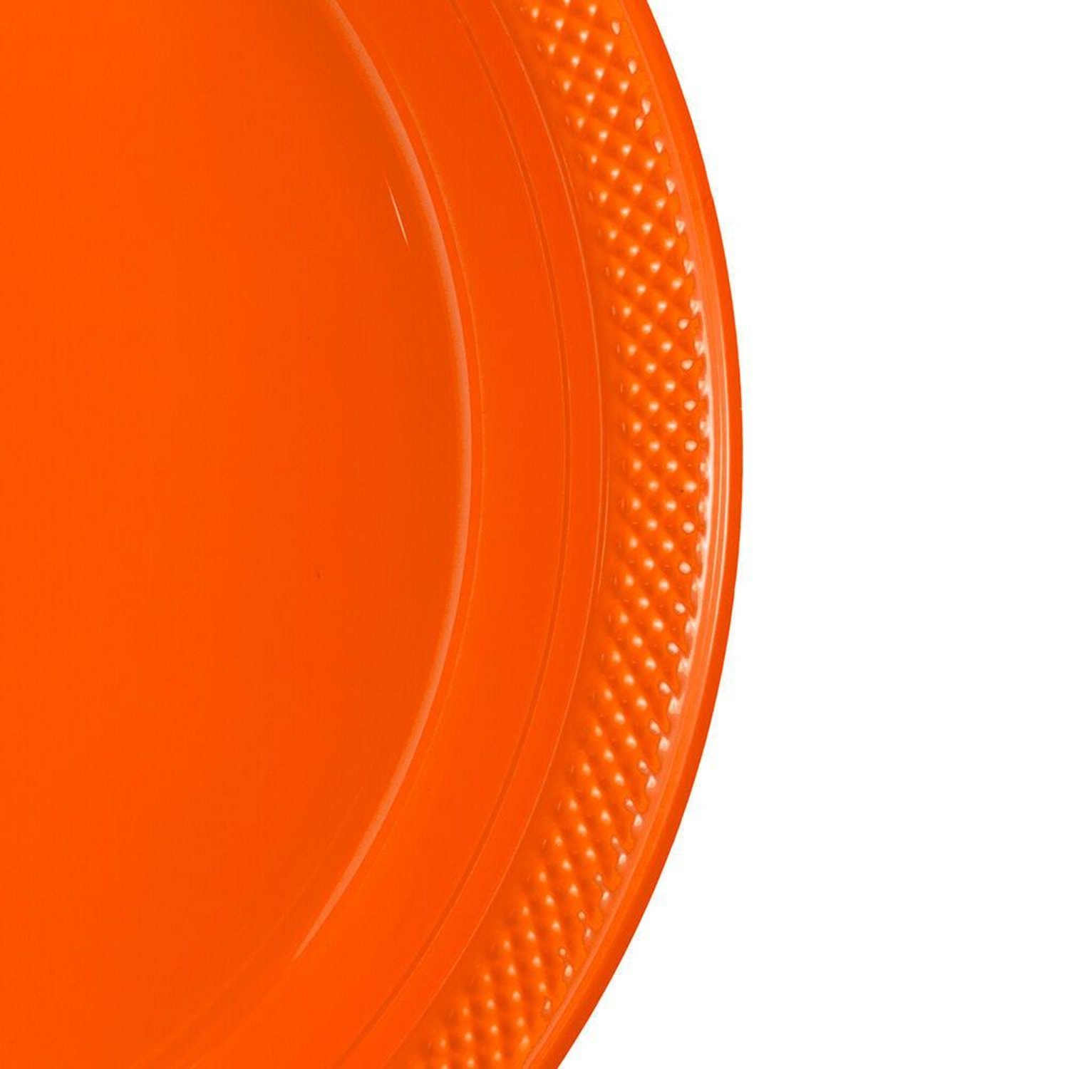 JAM PAPER Round Plastic Party Plates, Small, 7 inch, Orange, 20/Pack - Image 3
